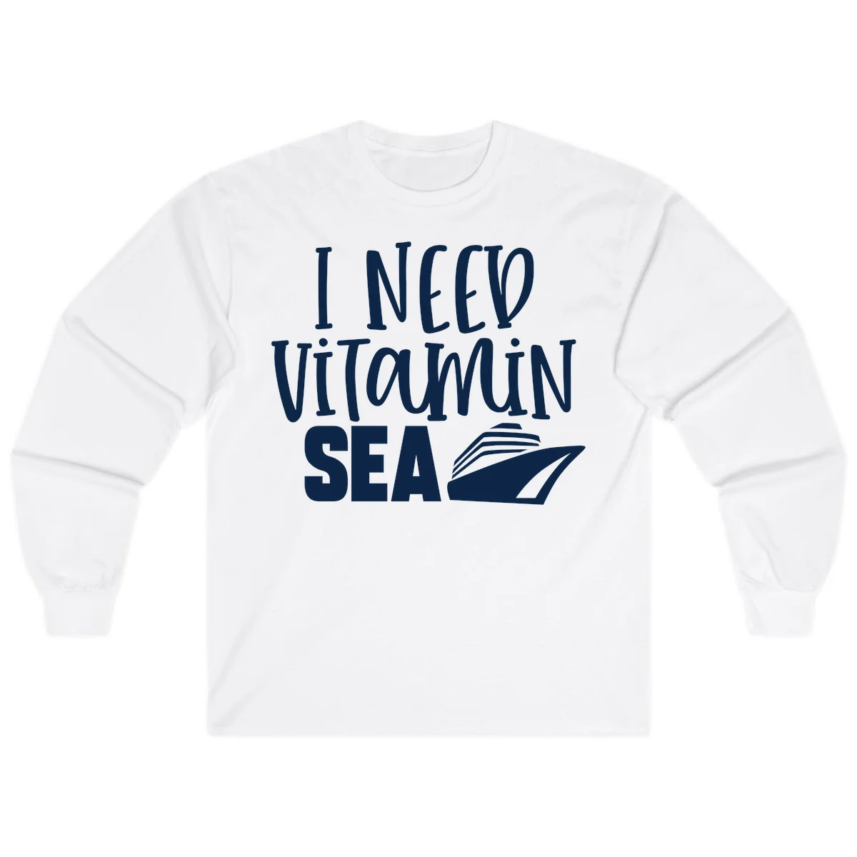 I Need Vitamin Sea Long Sleeve Tee in White