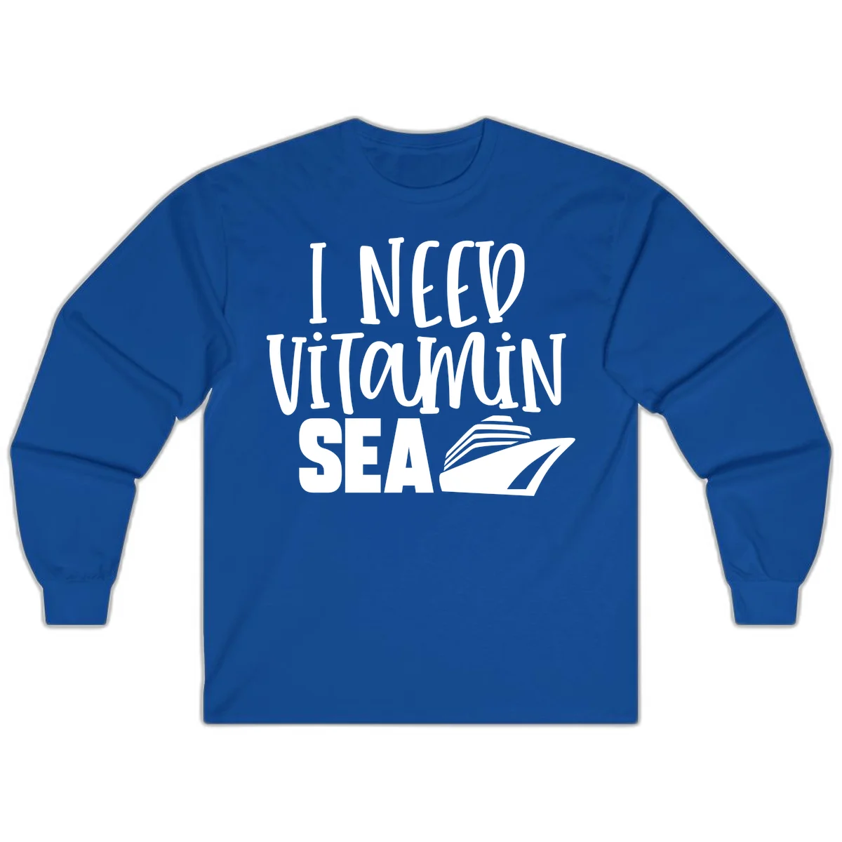 I Need Vitamin Sea Long Sleeve Tee in Royal