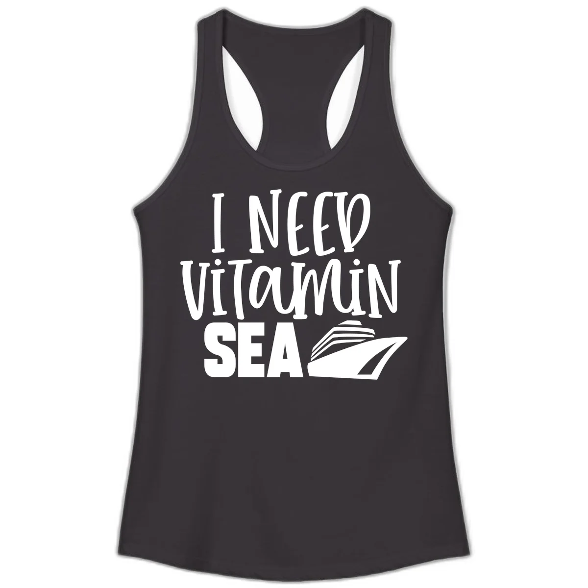 I Need Vitamin Sea Ladies Tank in Black