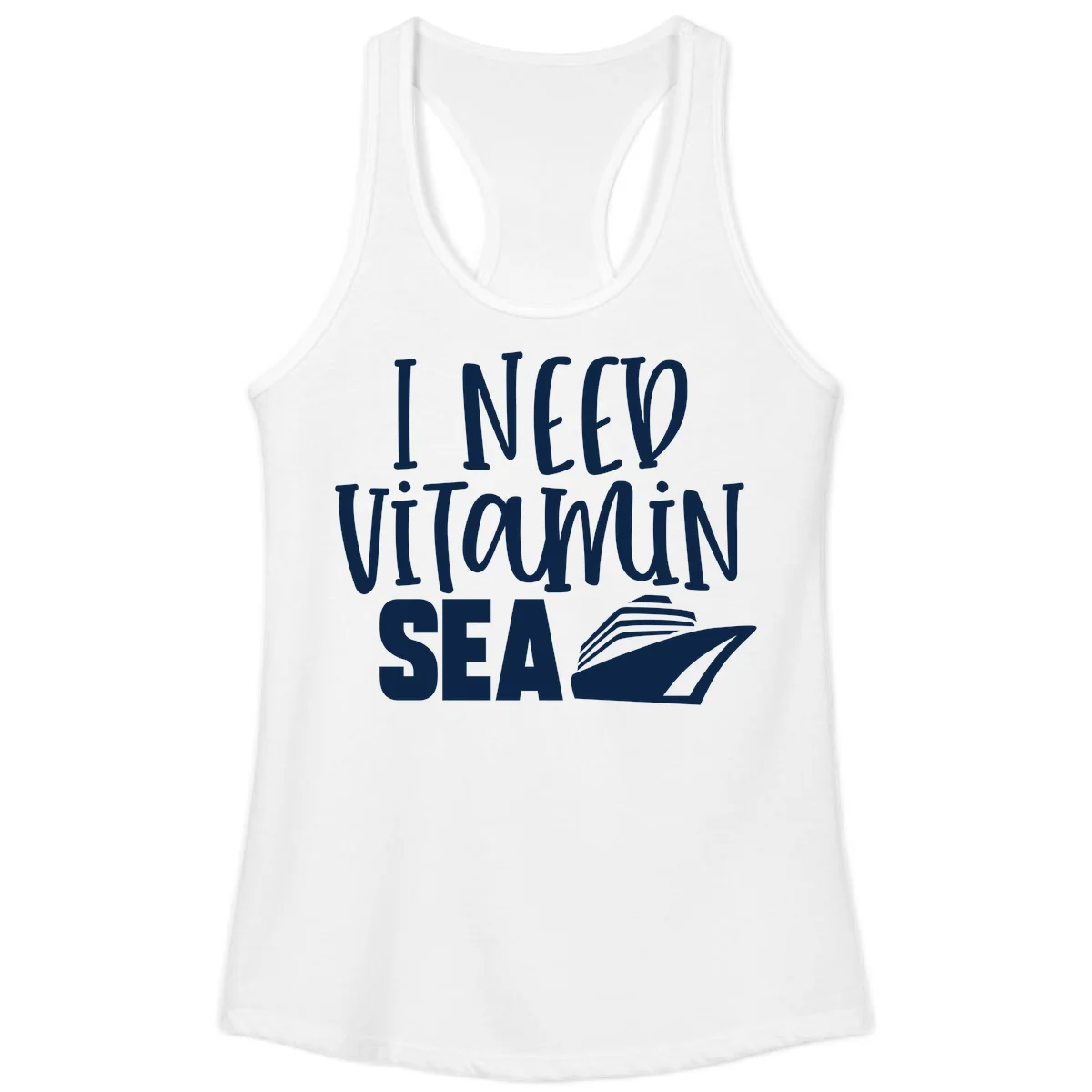 I Need Vitamin Sea Ladies Tank in White
