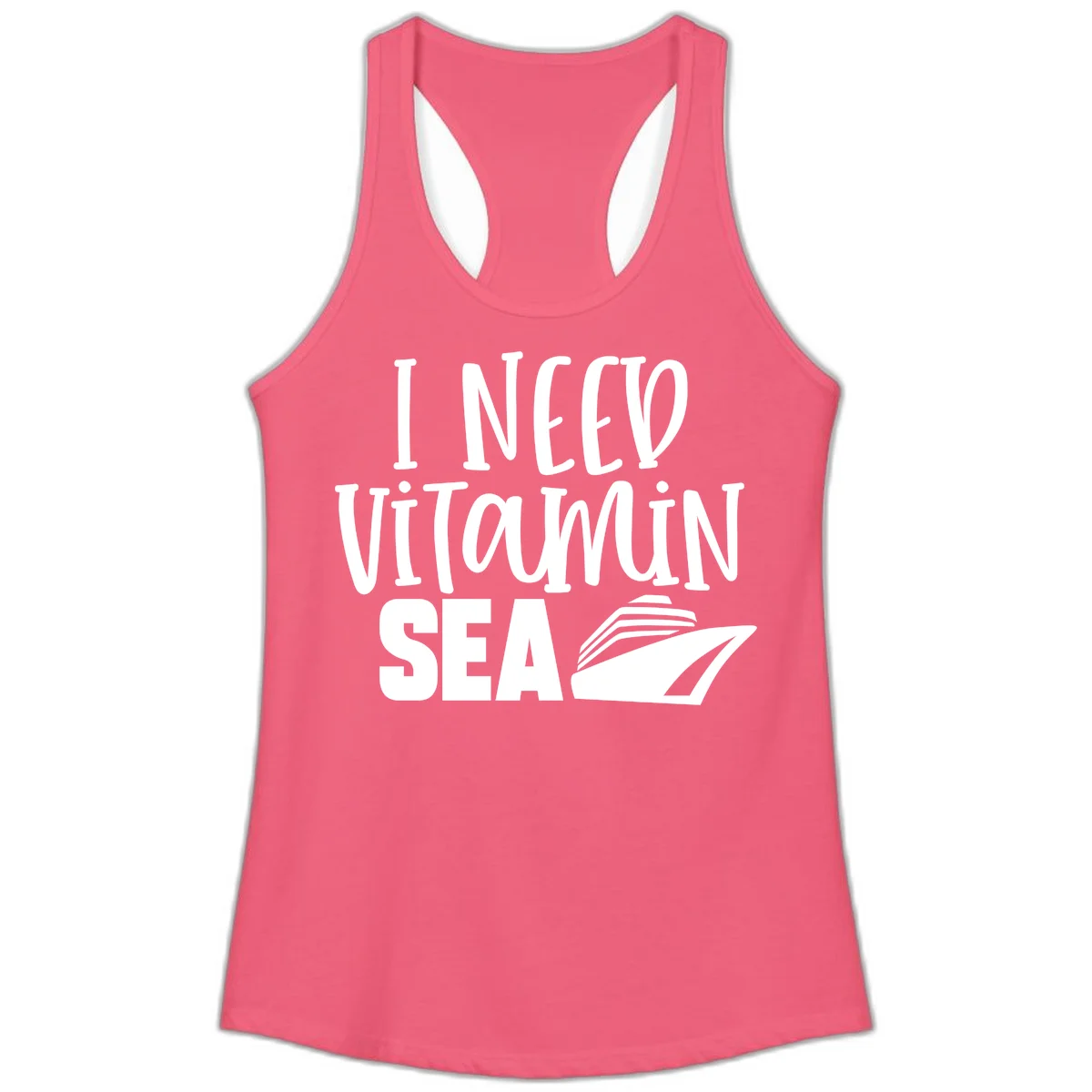I Need Vitamin Sea Ladies Tank in Hot Pink