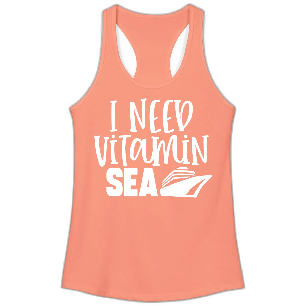 I Need Vitamin Sea Ladies Tank in Solid Light Orange