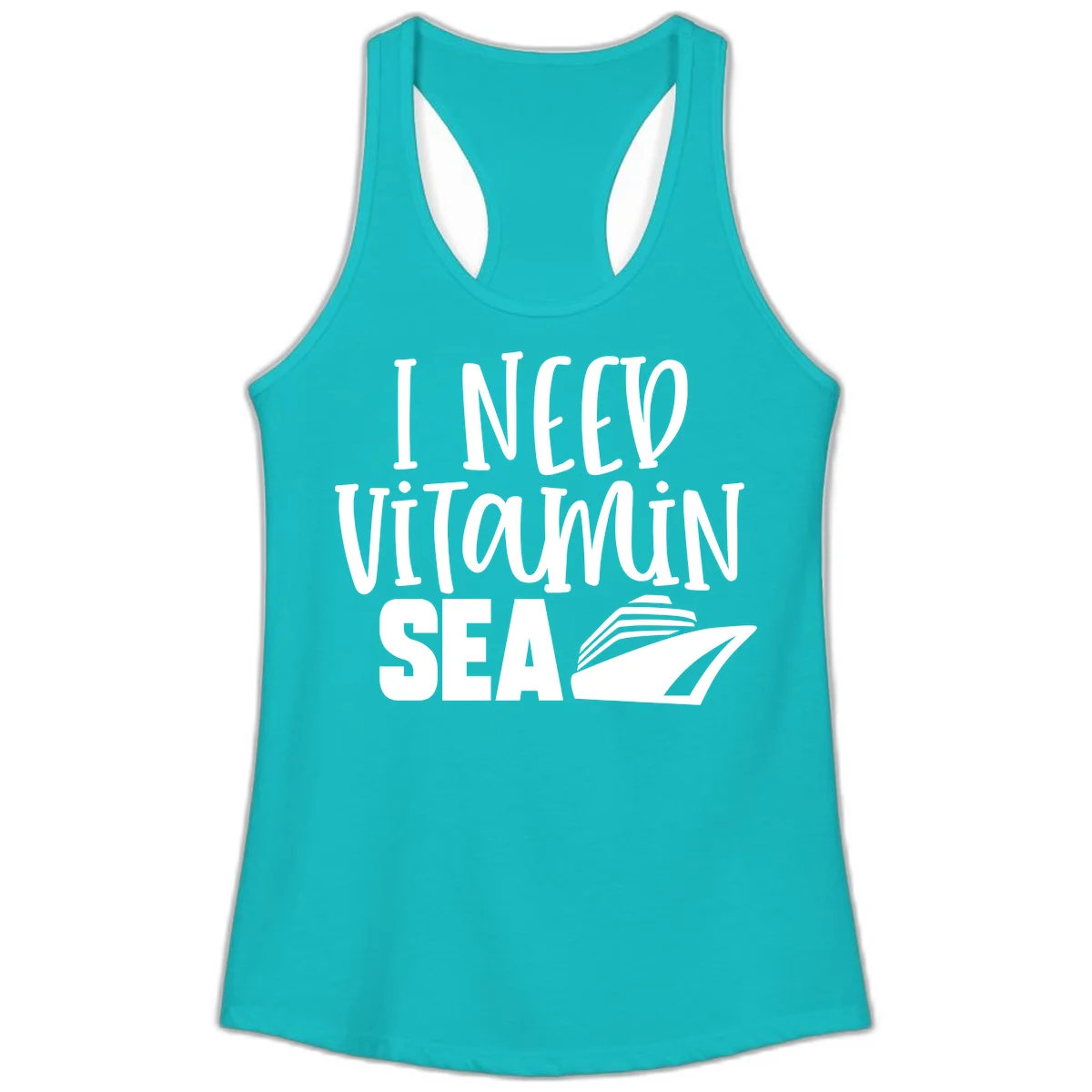 I Need Vitamin Sea Ladies Tank in Tahiti Blue