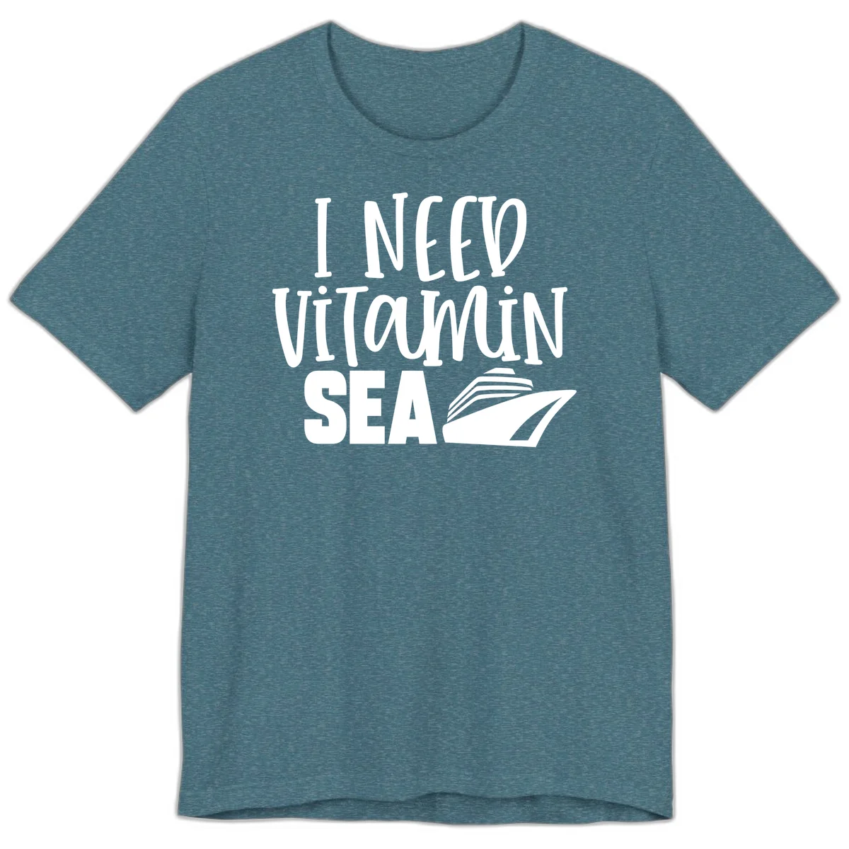 I Need Vitamin Sea Premium T-Shirt in Heather Deep Teal