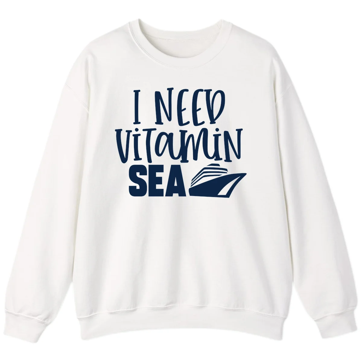 I Need Vitamin Sea Sweatshirt in White
