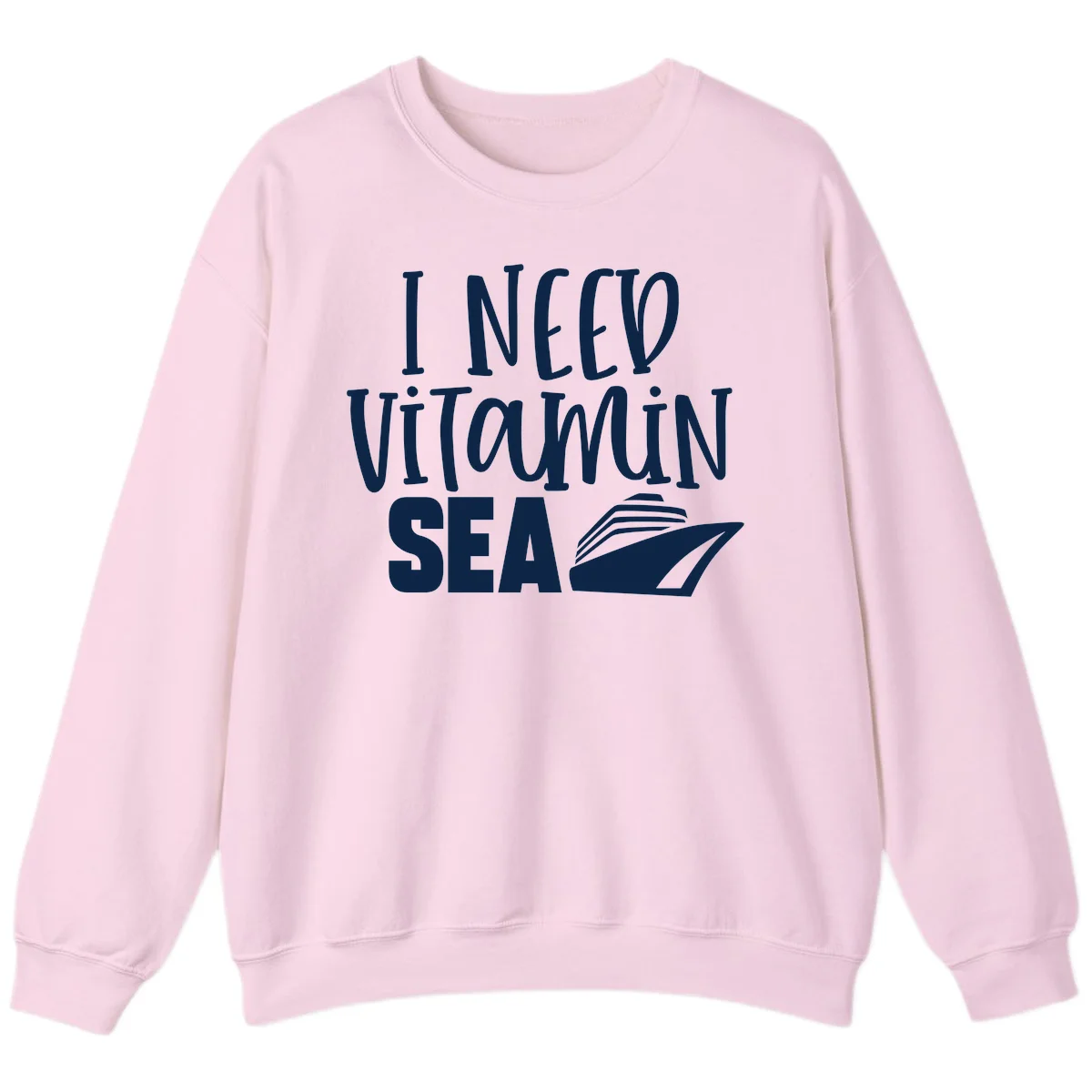 I Need Vitamin Sea Sweatshirt in Light Pink