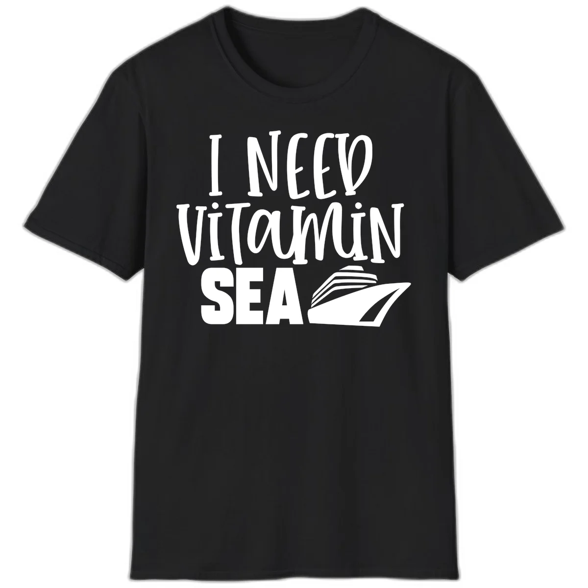 I Need Vitamin Sea T-Shirt in Black
