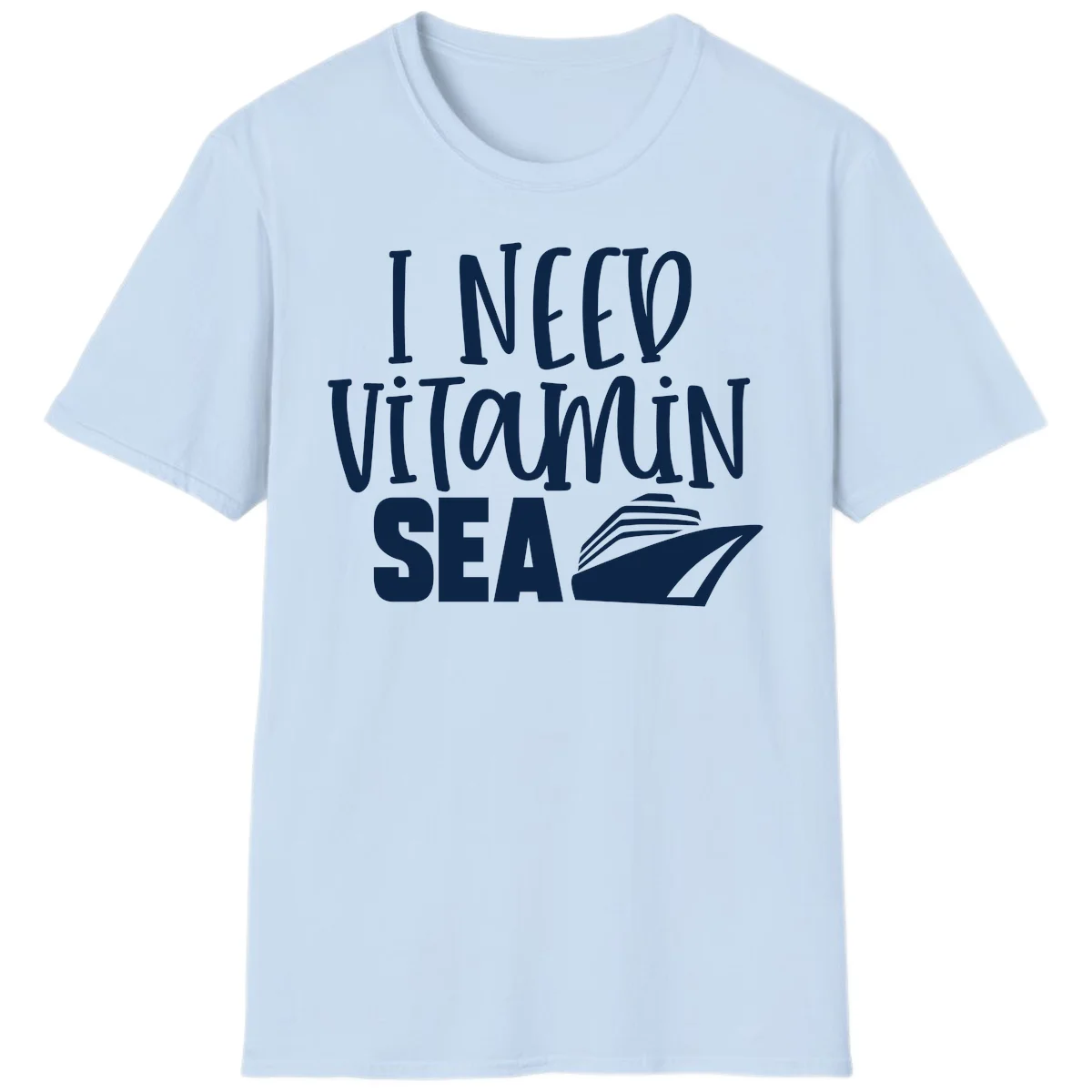 I Need Vitamin Sea T-Shirt in Light Blue