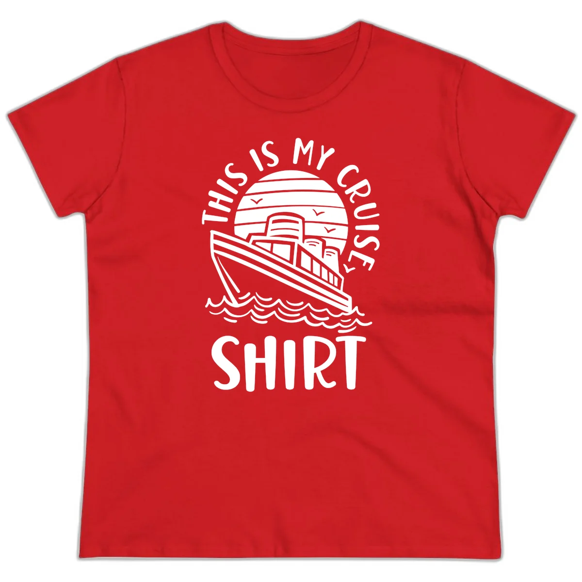 This Is My Cruise Ship Ladies Tee in Red