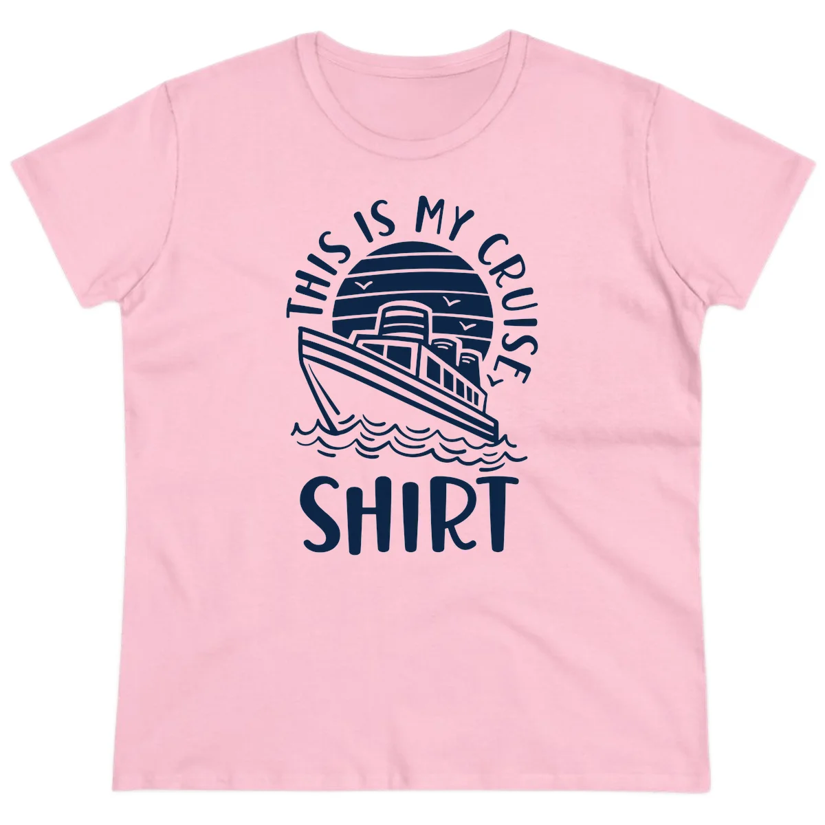 This Is My Cruise Ship Ladies Tee in Light Pink