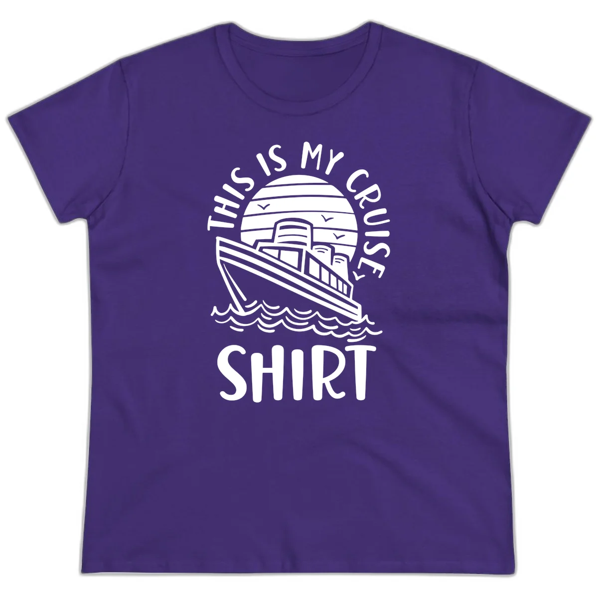 This Is My Cruise Ship Ladies Tee in Purple