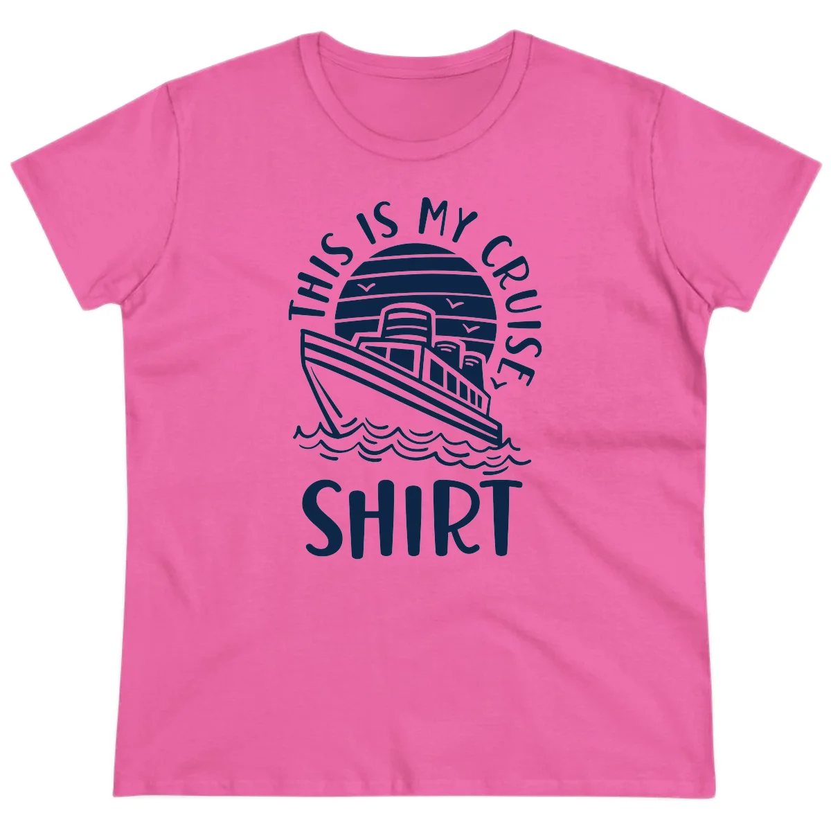 This Is My Cruise Ship Ladies Tee in Azalea