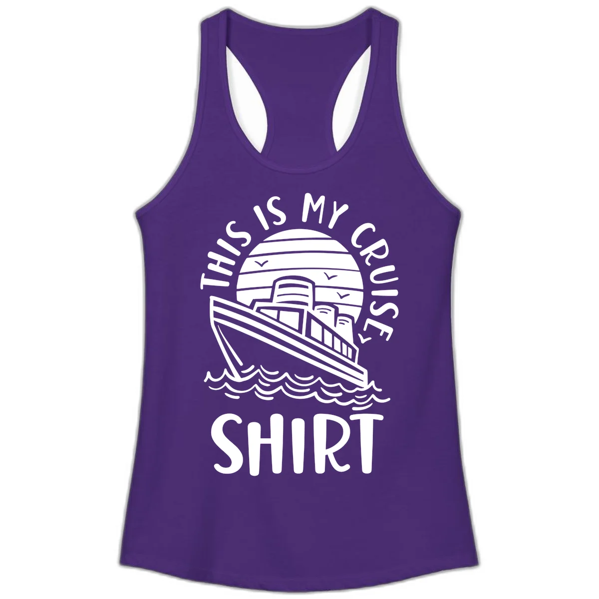 This Is My Cruise Ship Ladies Tank in Solid Purple Rush