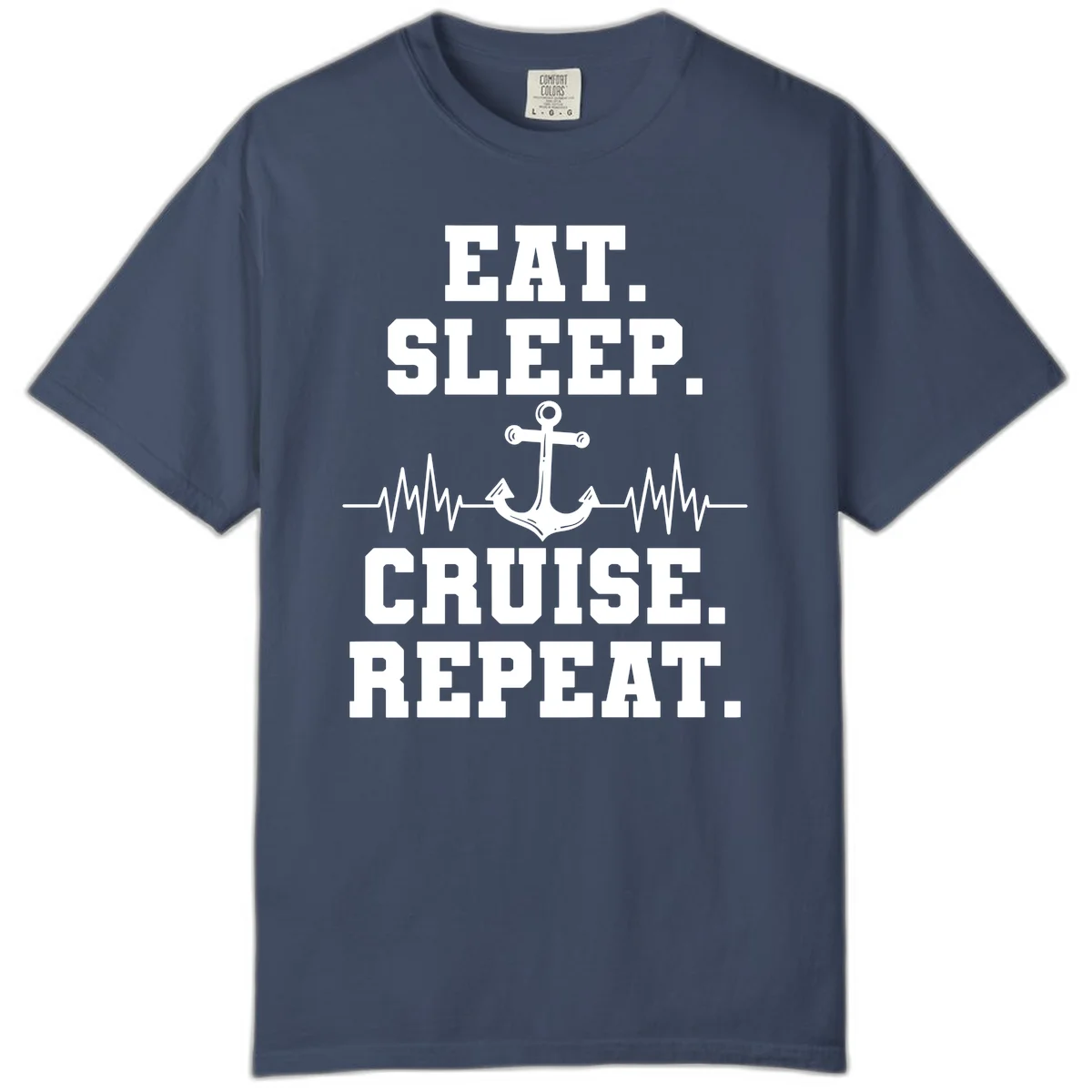 Eat Sleep Cruise Repeat Comfort Color in Midnight