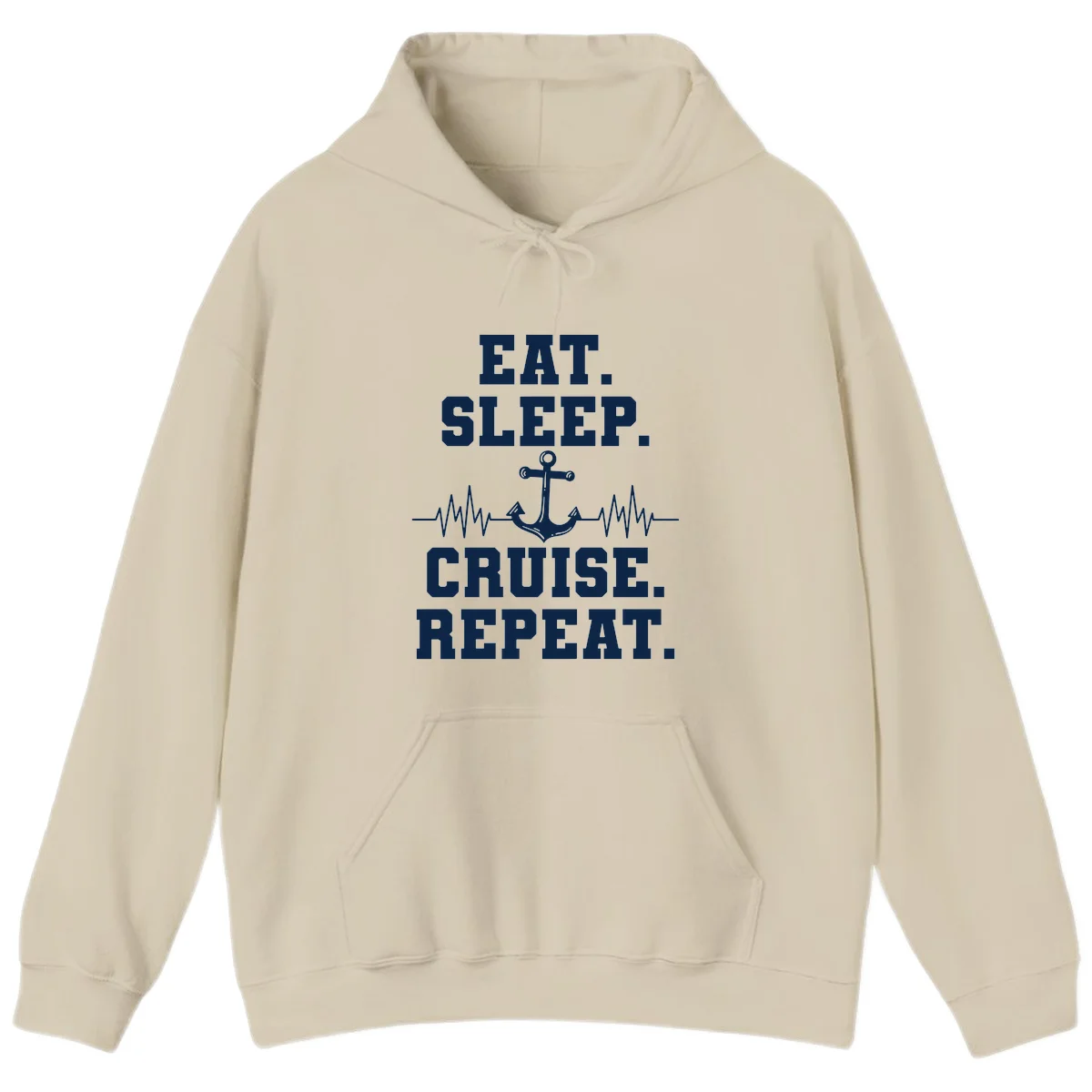 Eat Sleep Cruise Repeat Hoodie in Sand