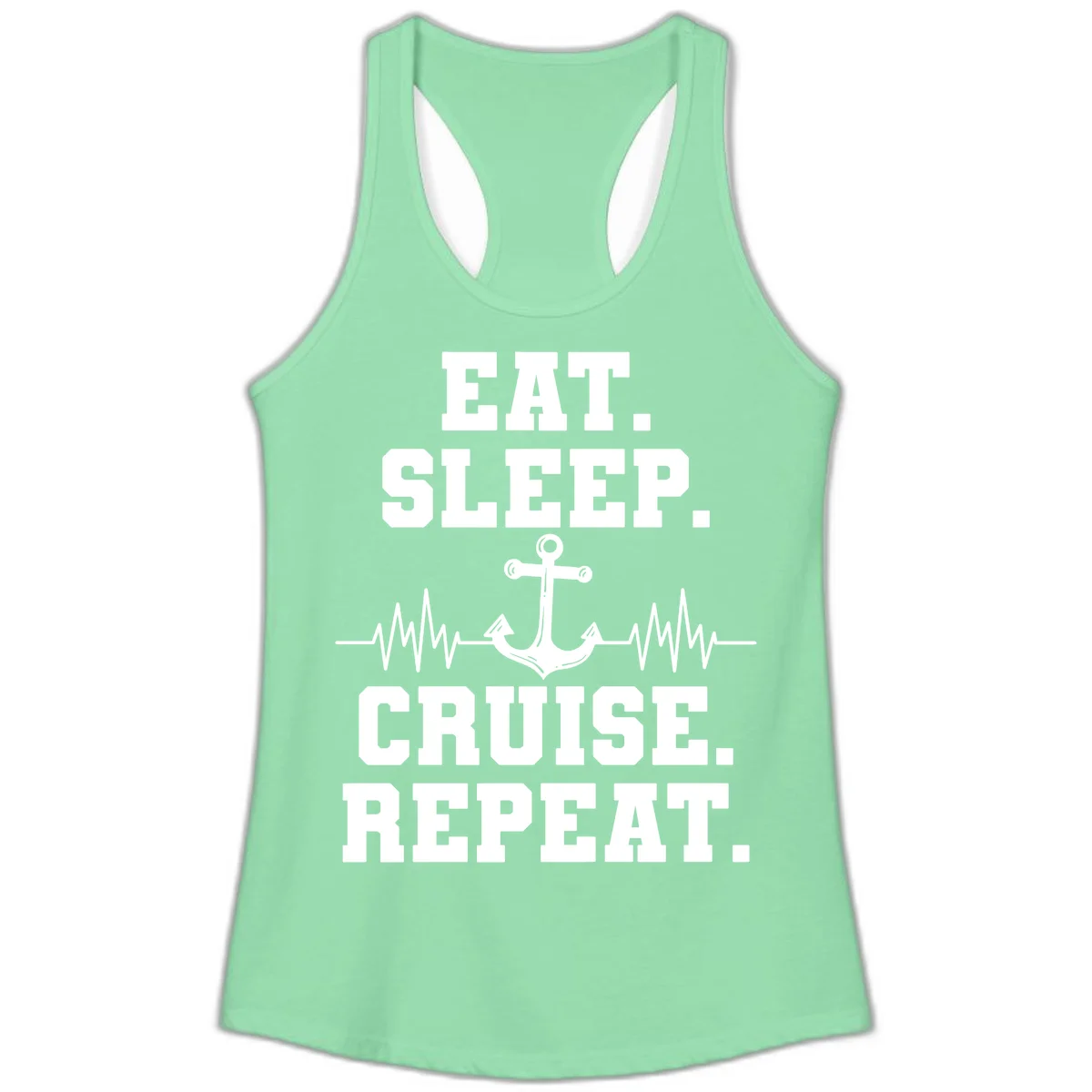 Eat Sleep Cruise Repeat Ladies Tank in Solid Mint