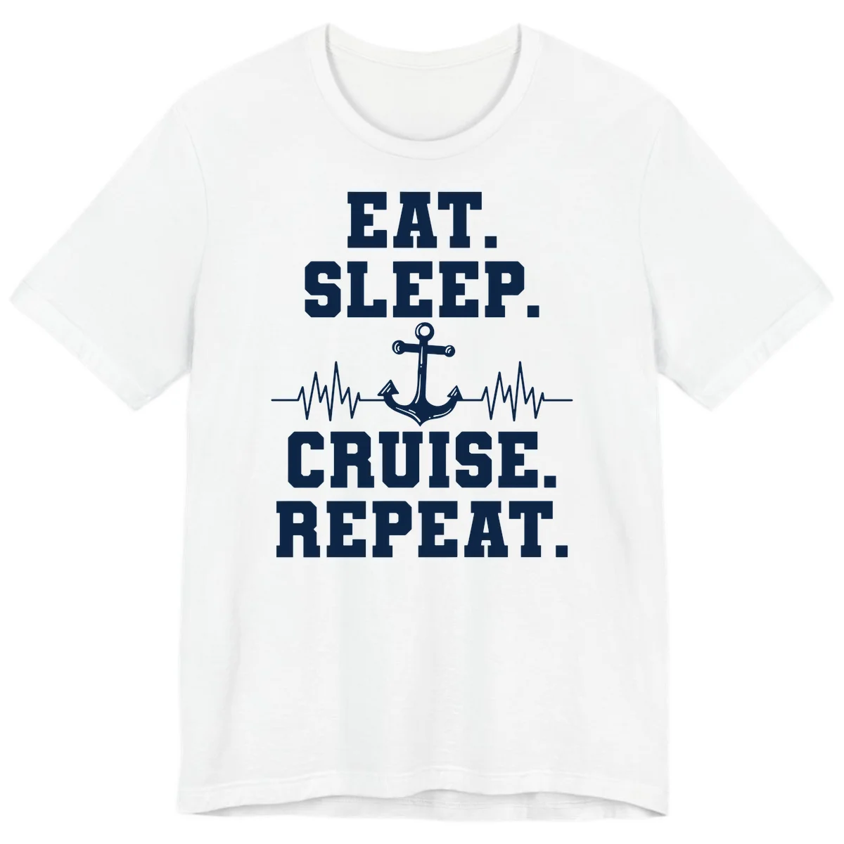 Eat Sleep Cruise Repeat Premium T-Shirt in White