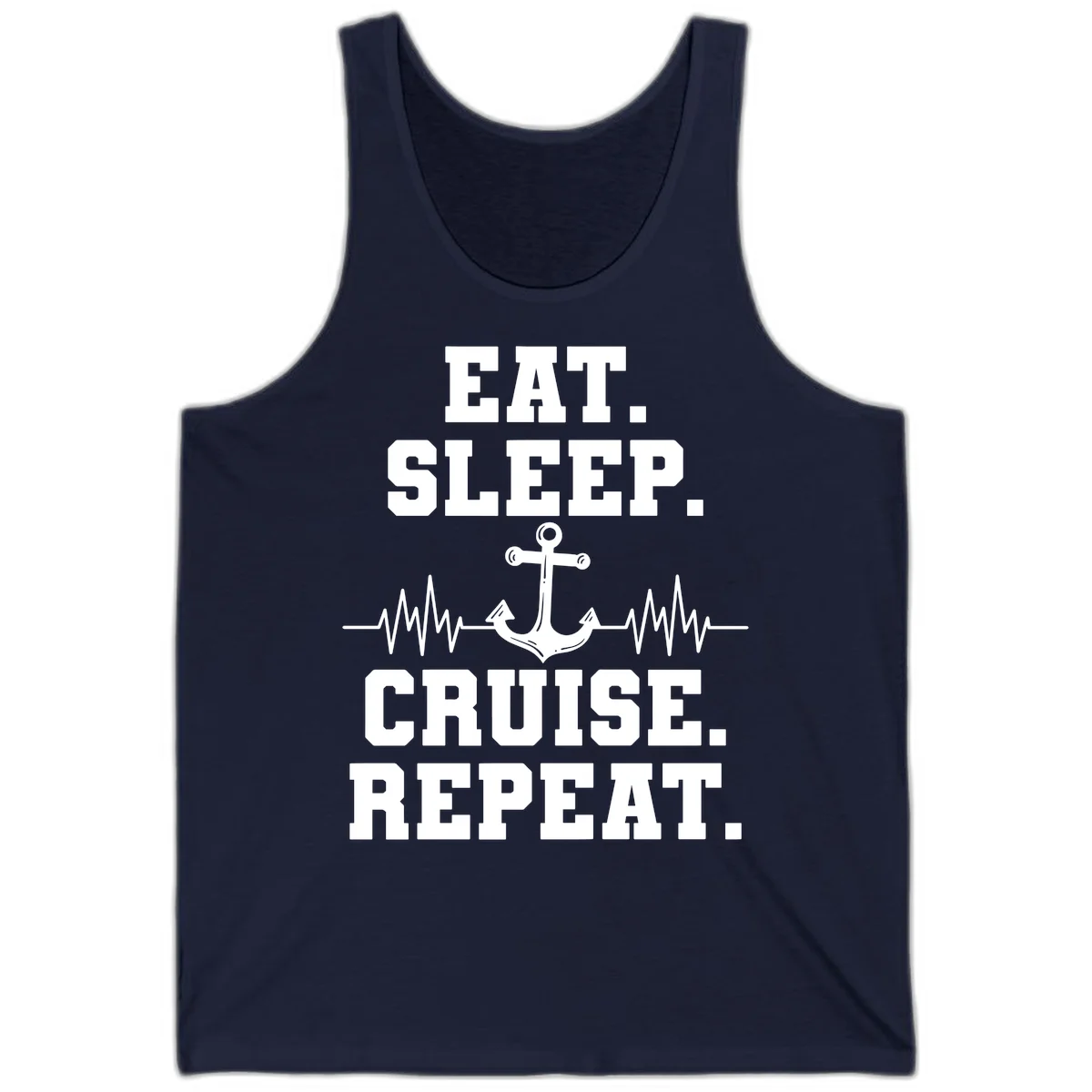 Eat Sleep Cruise Repeat Tank in Navy
