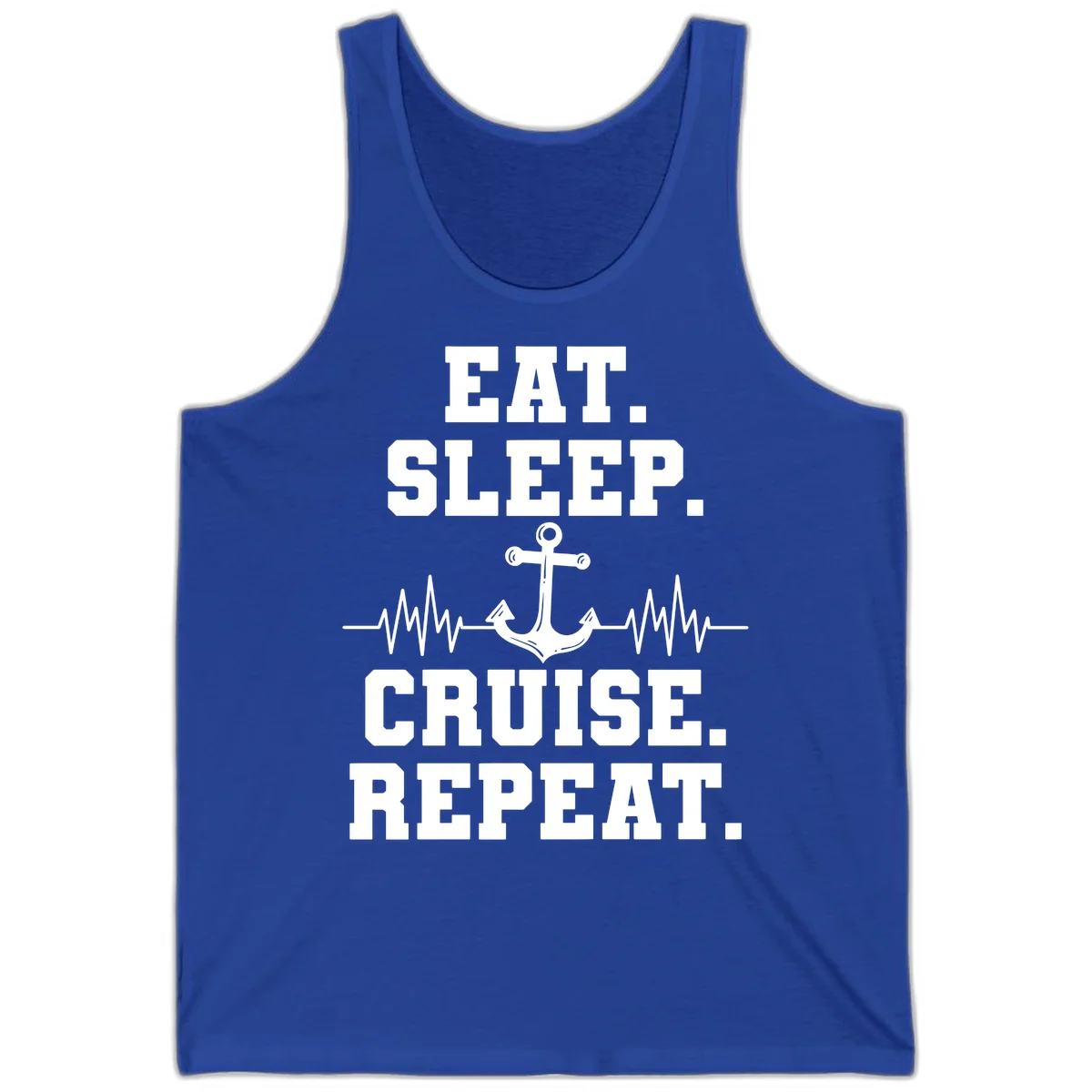 Eat Sleep Cruise Repeat Tank in True Royal