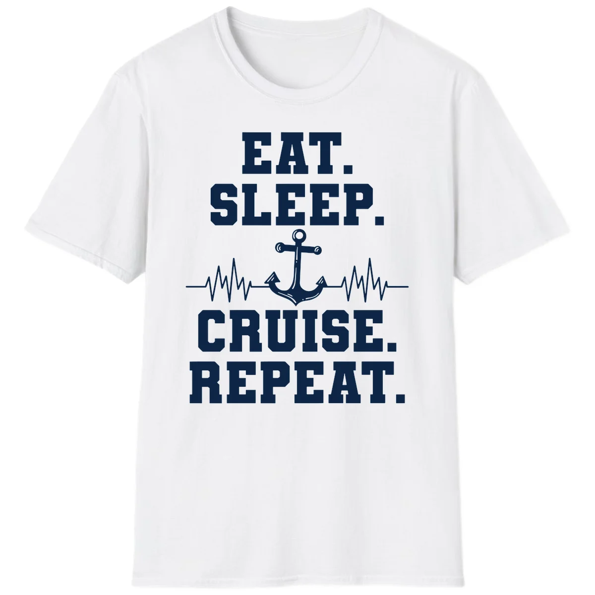 Eat Sleep Cruise Repeat T-Shirt in White