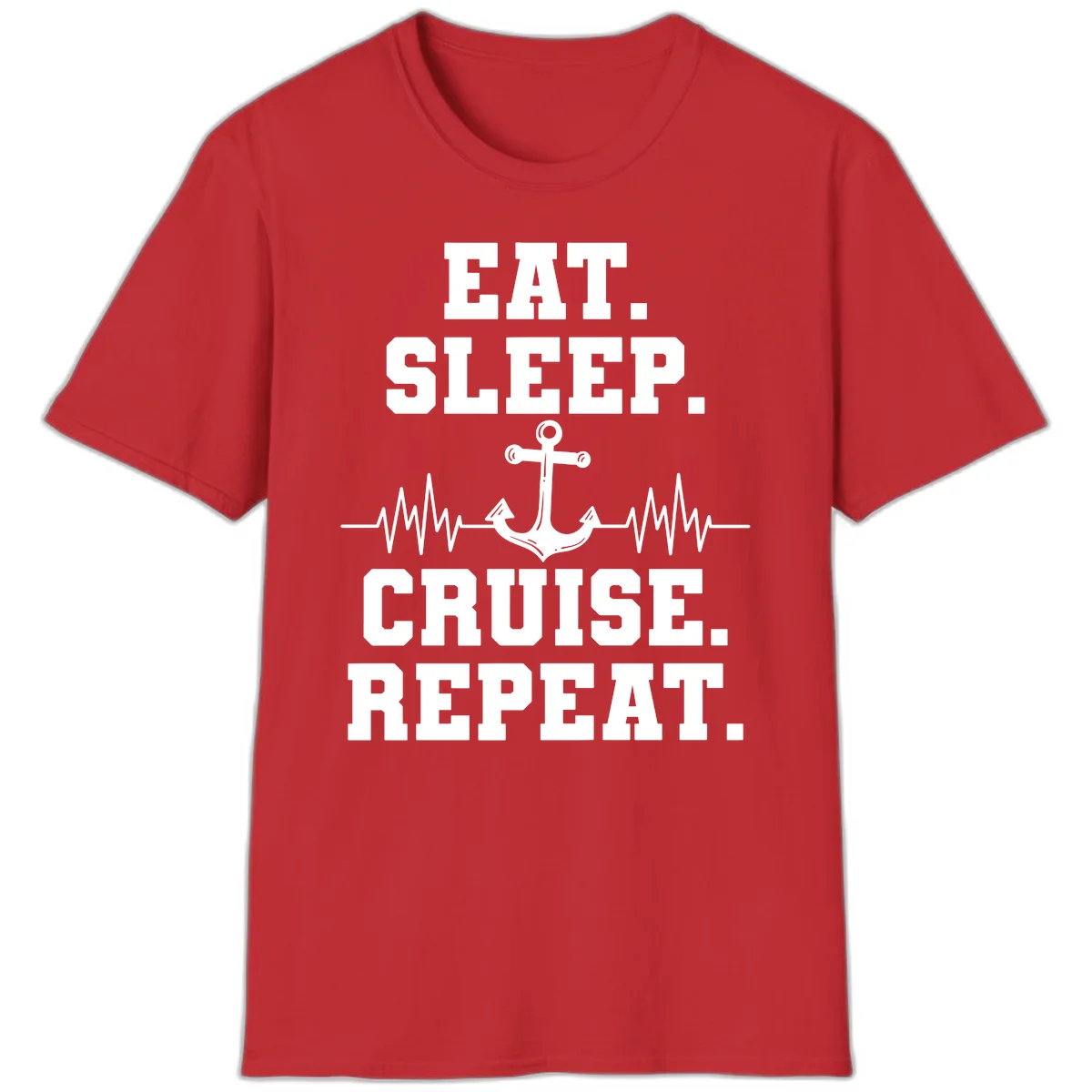Eat Sleep Cruise Repeat T-Shirt in Red