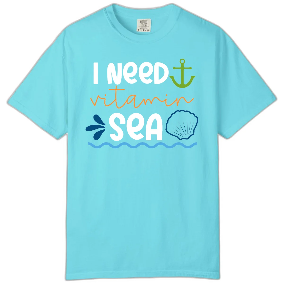 I Need Vitamin Sea Comfort Colors Cruise T-Shirt in Lagoon Blue