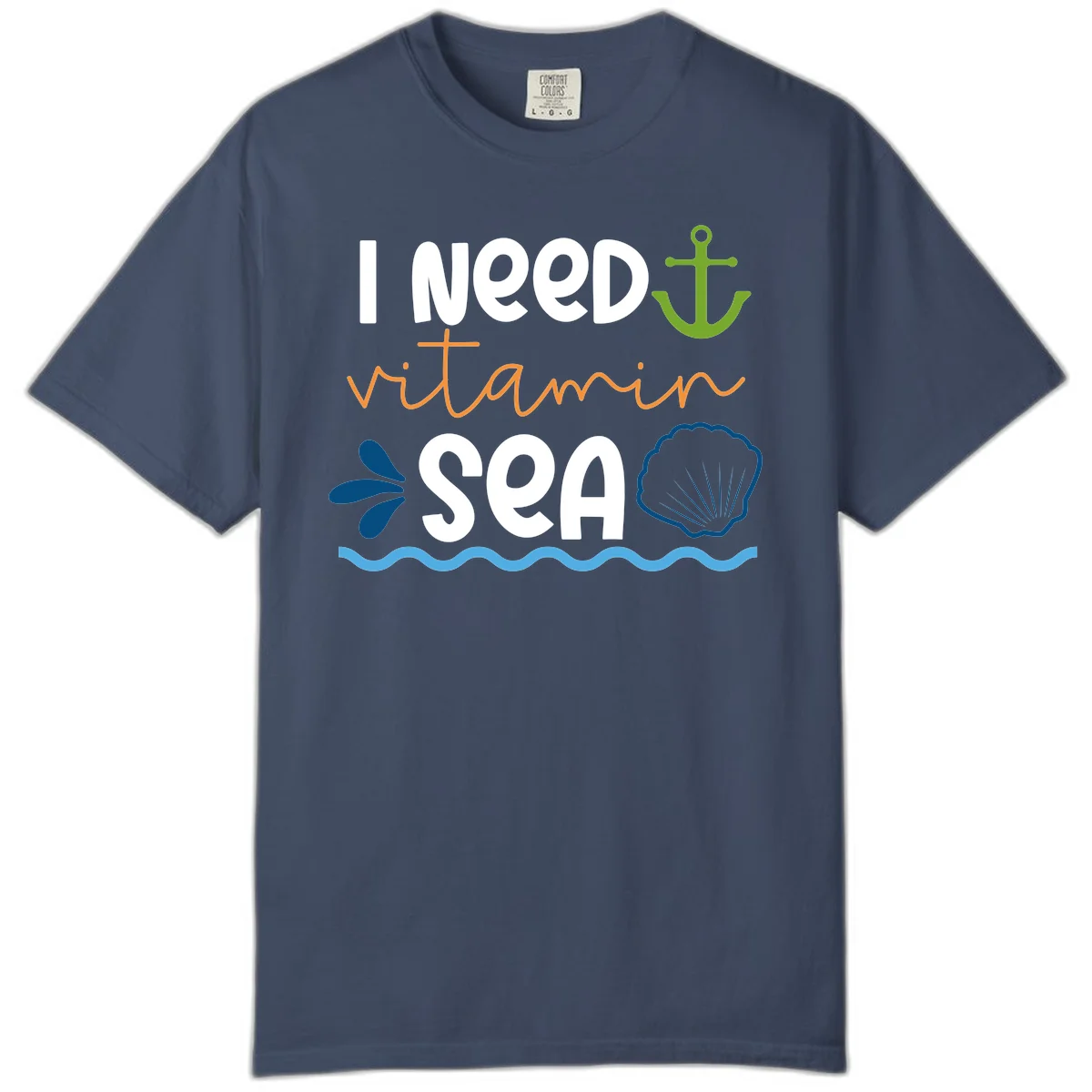 I Need Vitamin Sea Comfort Colors Cruise T-Shirt in Midnight