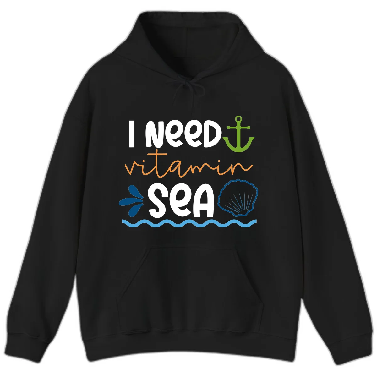 I Need Vitamin Sea Cruise Vacation Hoodie in Black