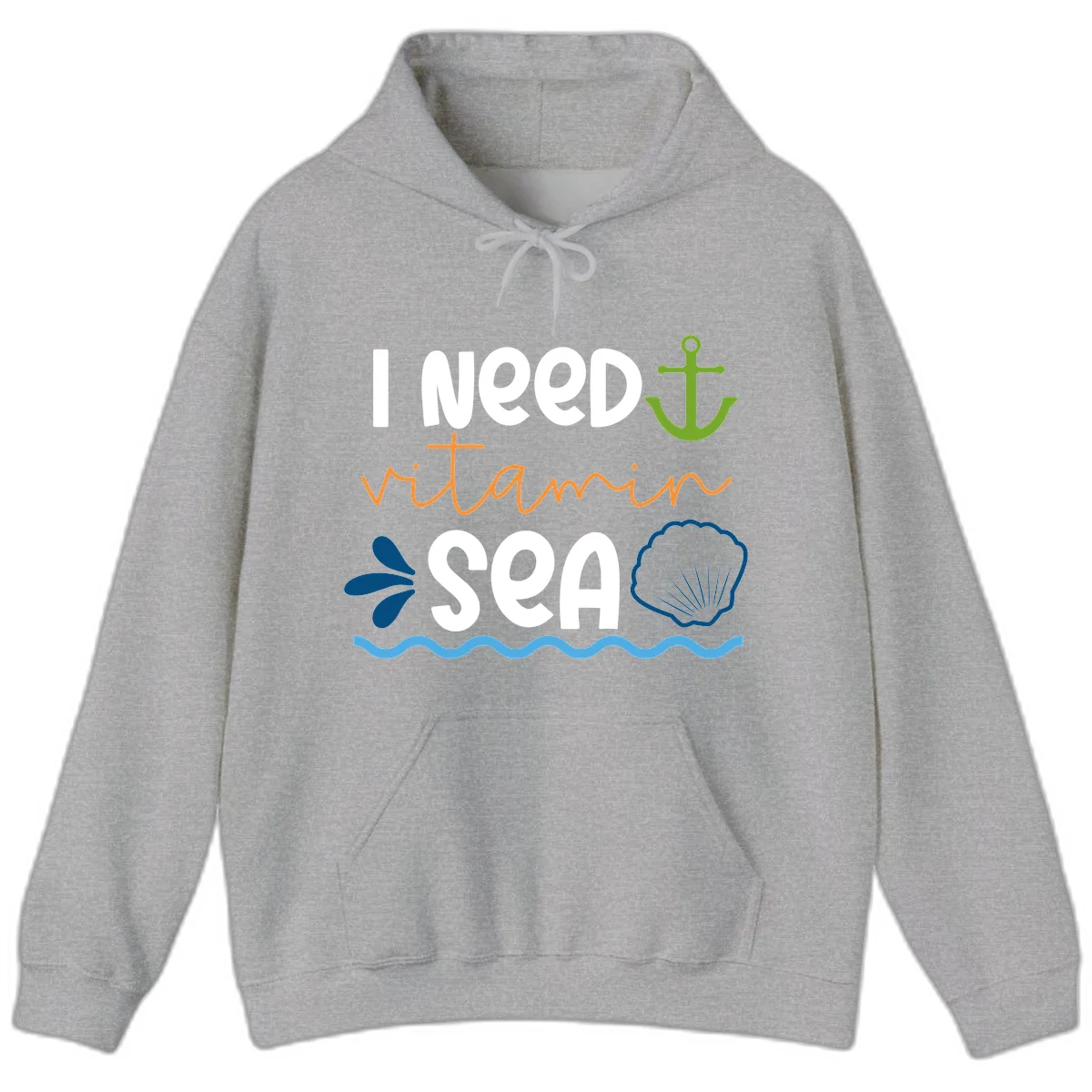 I Need Vitamin Sea Cruise Vacation Hoodie in Sport Grey