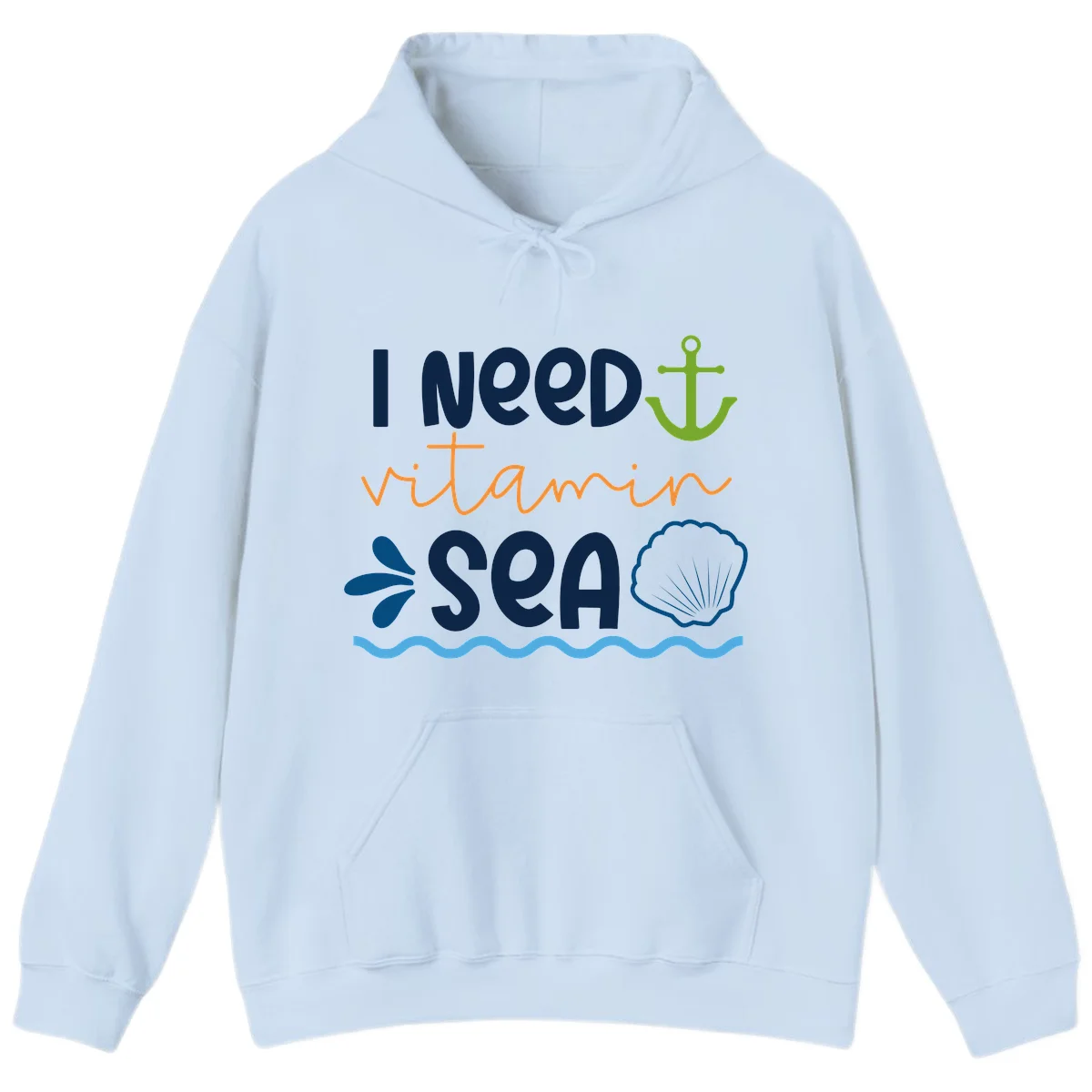 I Need Vitamin Sea Cruise Vacation Hoodie in Light Blue