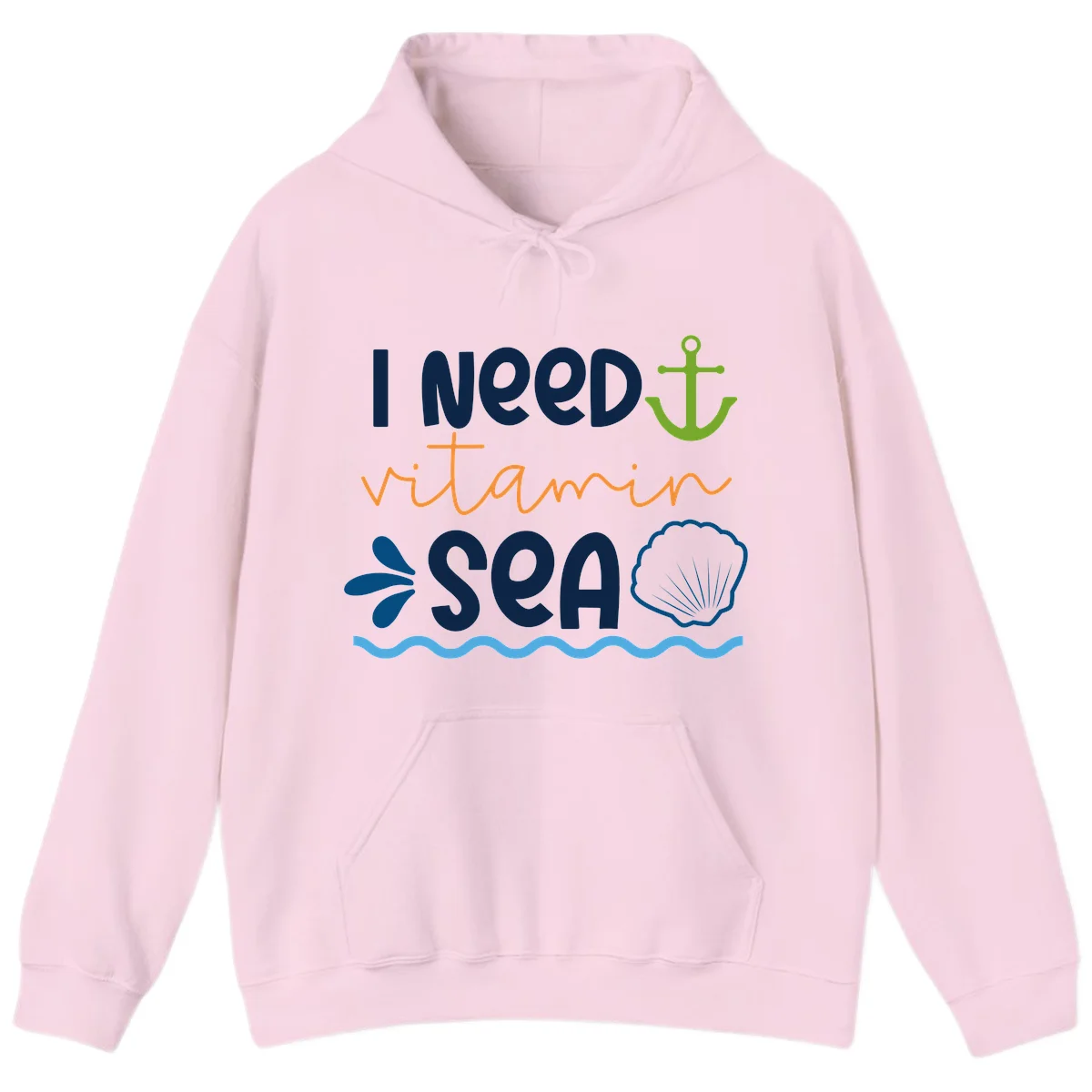 I Need Vitamin Sea Cruise Vacation Hoodie in Light Pink