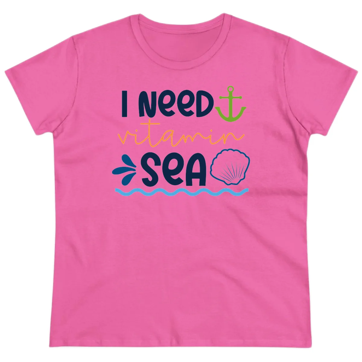 I Need Vitamin Sea Ladies Cruise Vacation Tee in Azalea