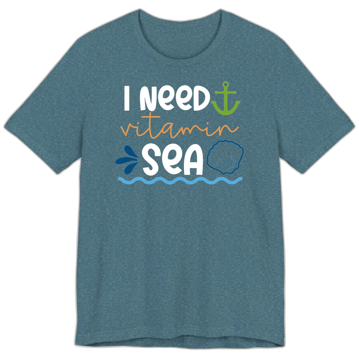 I Need Vitamin Sea Premium T-Shirt for Cruise Lovers in Heather Deep Teal
