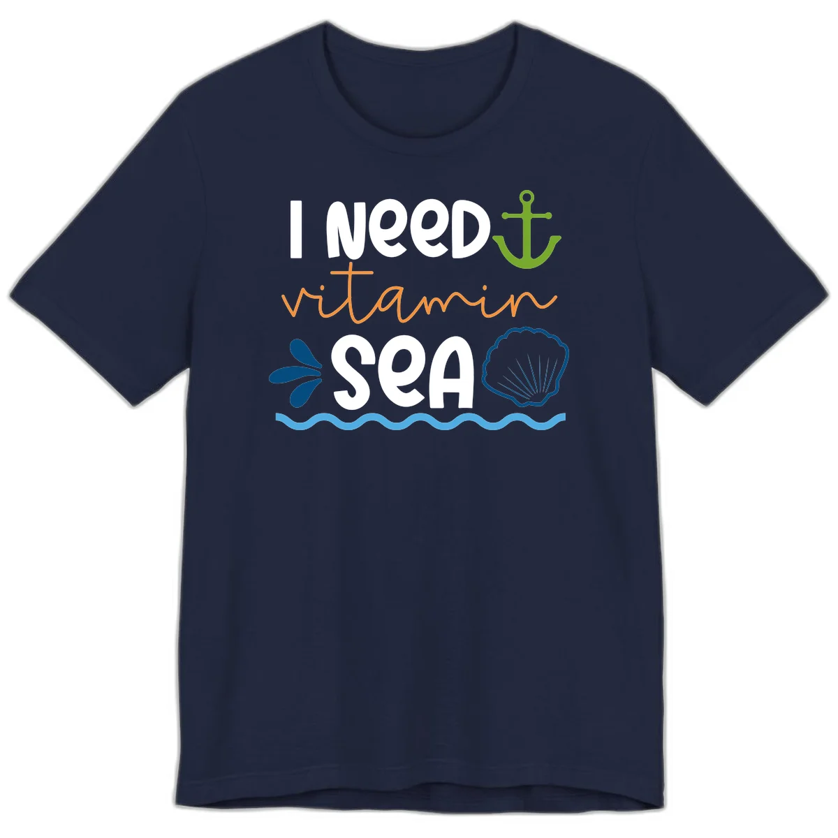 I Need Vitamin Sea Premium T-Shirt for Cruise Lovers in Navy