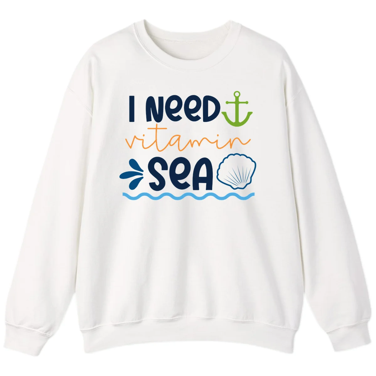 I Need Vitamin Sea Cruise Crewneck Sweatshirt in White