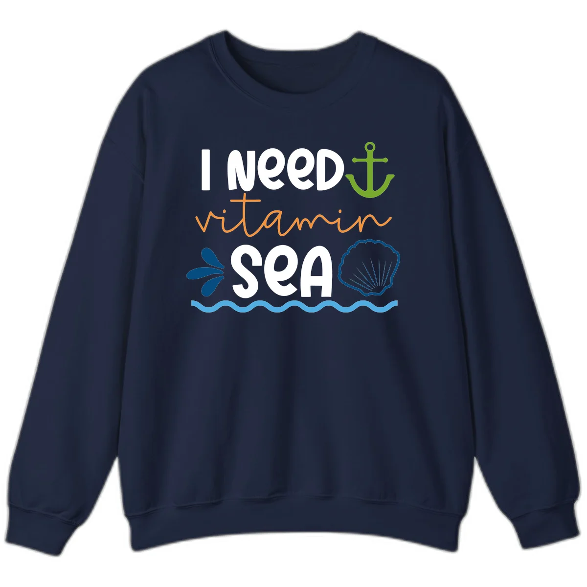 I Need Vitamin Sea Cruise Crewneck Sweatshirt in Navy