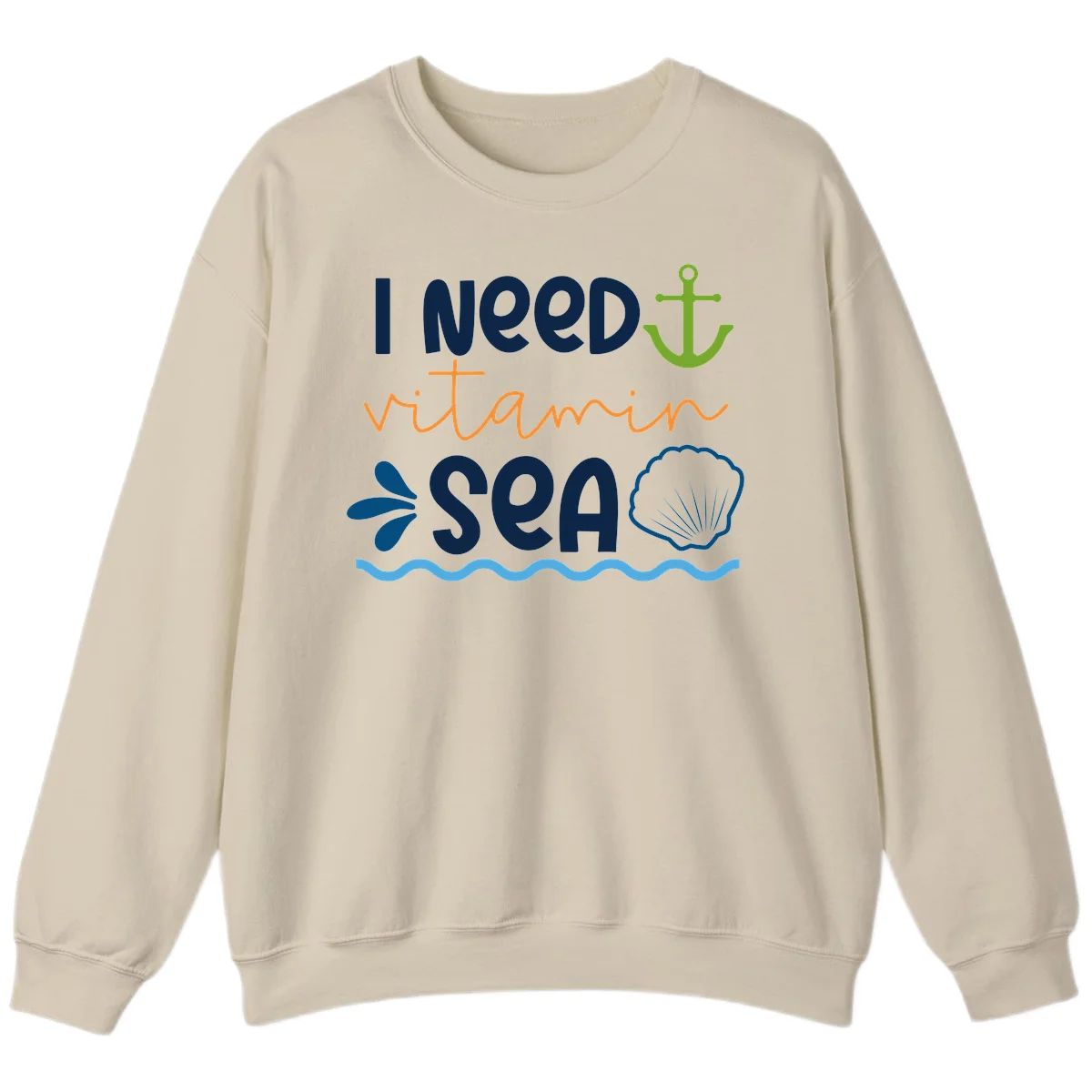I Need Vitamin Sea Cruise Crewneck Sweatshirt in Sand
