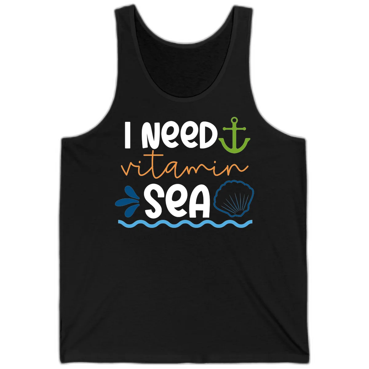 I Need Vitamin Sea Unisex Cruise Tank Top in Black