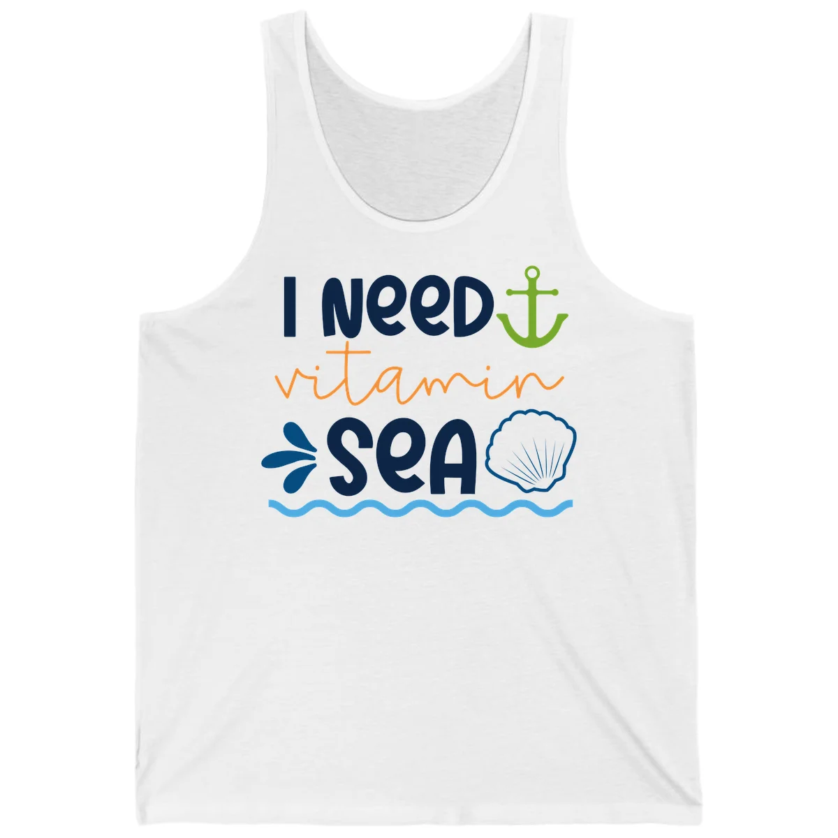 I Need Vitamin Sea Unisex Cruise Tank Top in White
