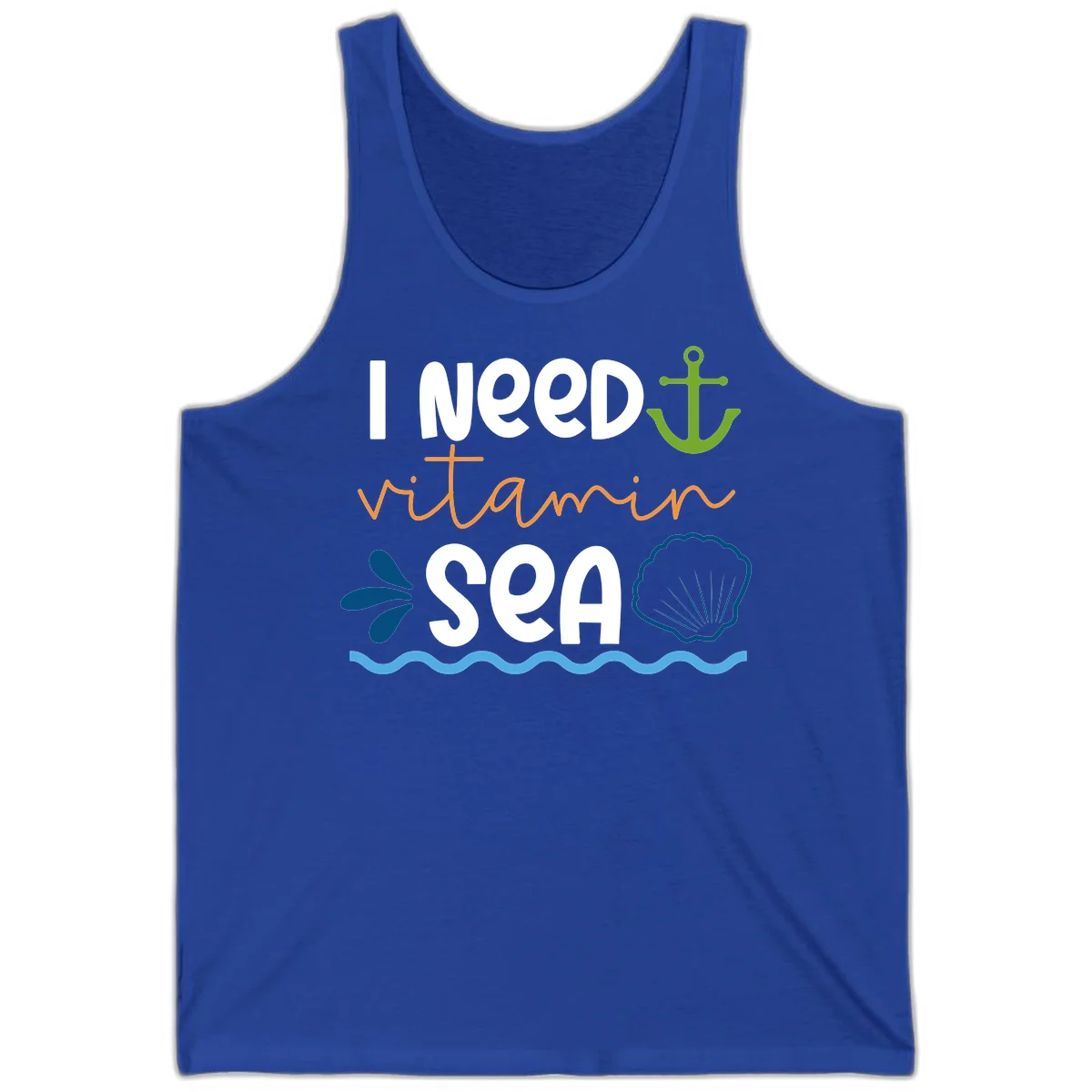 I Need Vitamin Sea Unisex Cruise Tank Top in True Royal