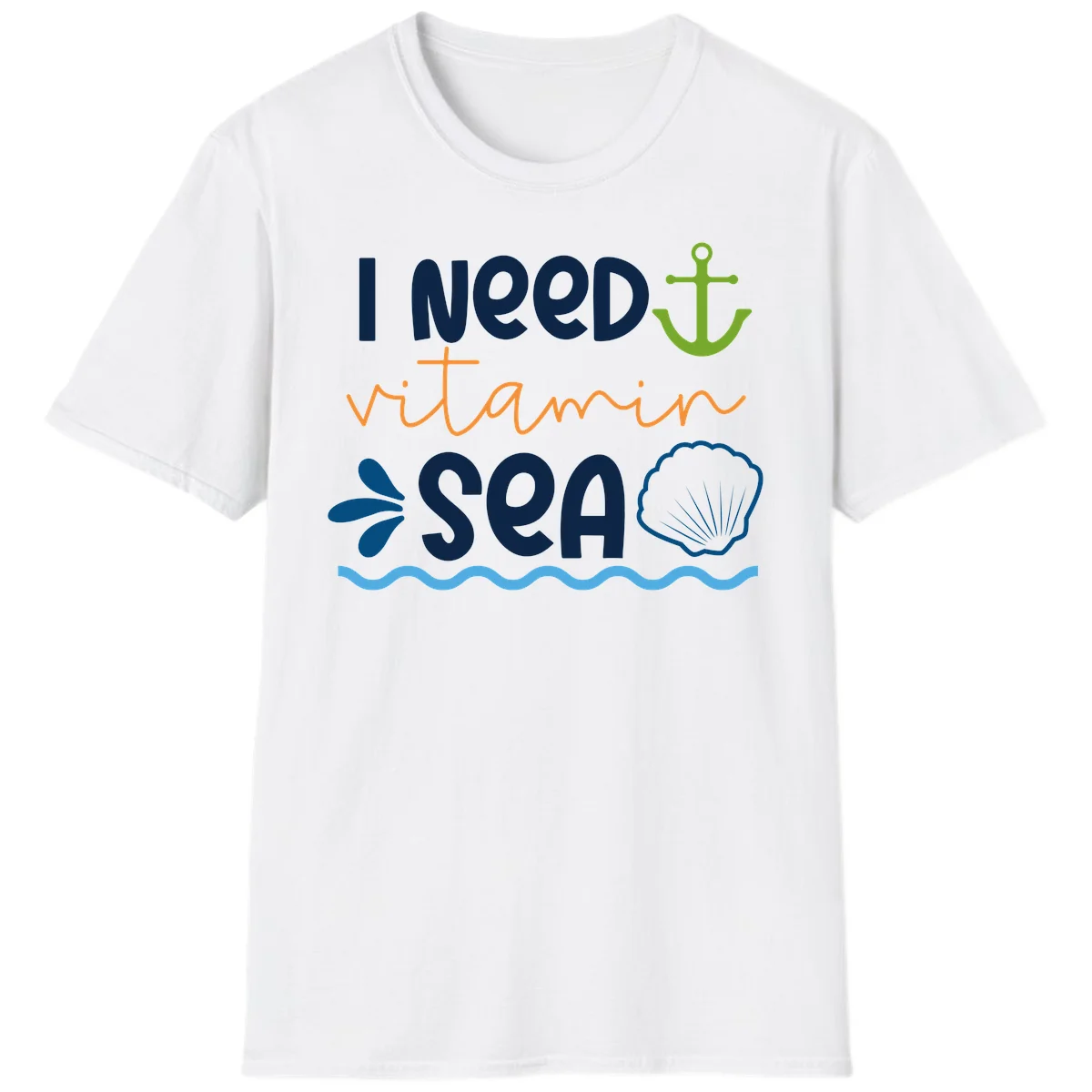 I Need Vitamin Sea Cruise Vacation T-Shirt for Ocean Lovers in White