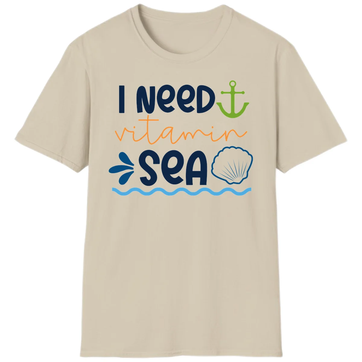 I Need Vitamin Sea Cruise Vacation T-Shirt for Ocean Lovers in Sand
