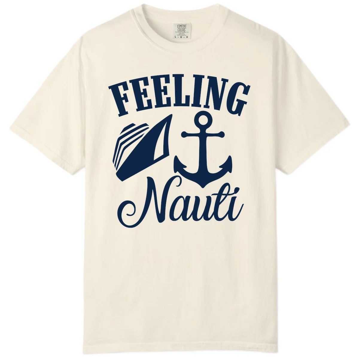 Feeling Nauti Anchor & Sailboat Comfort Color in Ivory