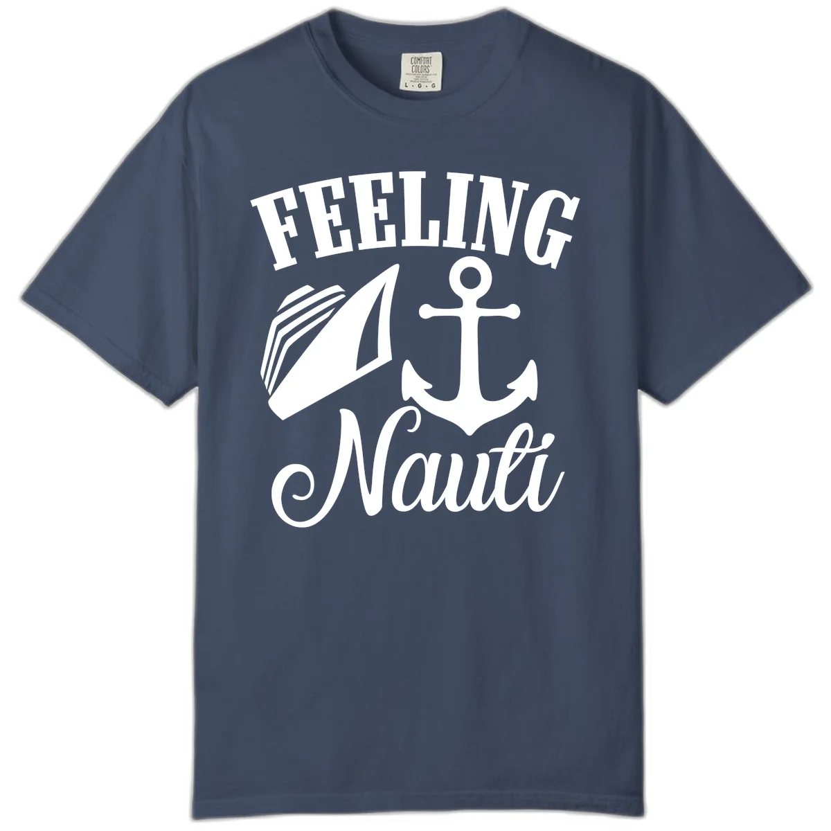 Feeling Nauti Anchor & Sailboat Comfort Color in Midnight