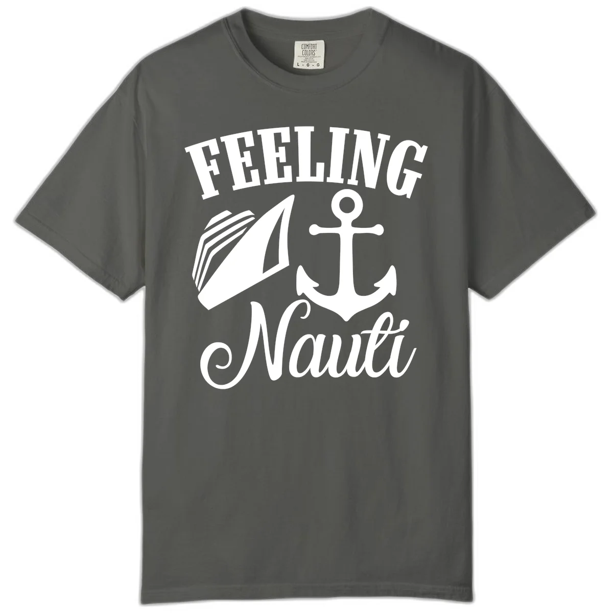 Feeling Nauti Anchor & Sailboat Comfort Color in Pepper