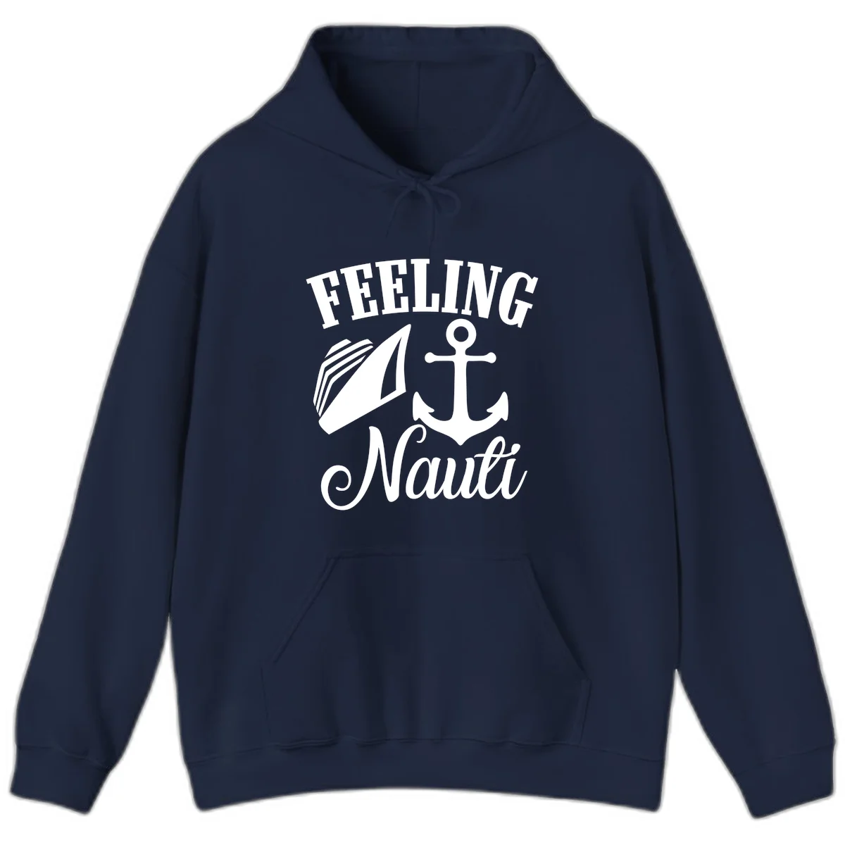Feeling Nauti Anchor & Sailboat Hoodie in Navy