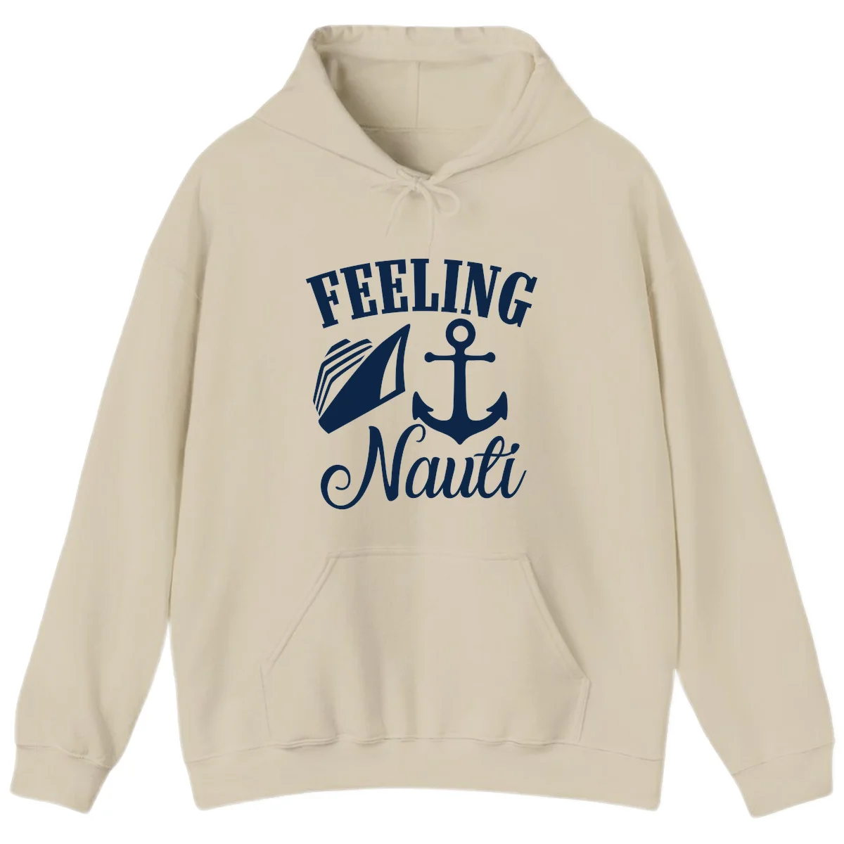 Feeling Nauti Anchor & Sailboat Hoodie in Sand