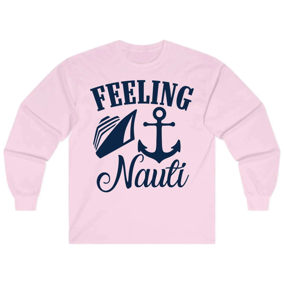 Feeling Nauti Anchor & Sailboat Long Sleeve in Light Pink