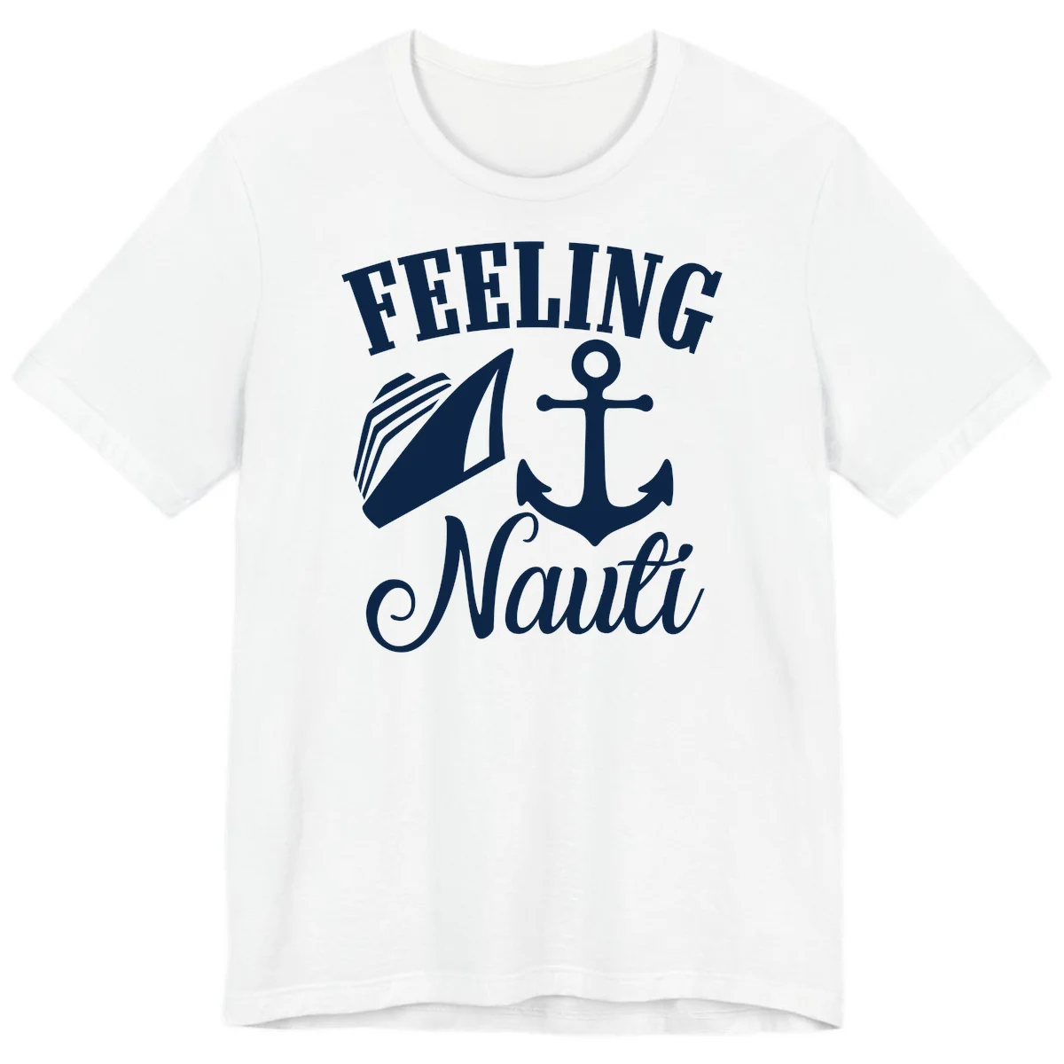 Feeling Nauti Anchor & Sailboat Premium T-Shirt in White
