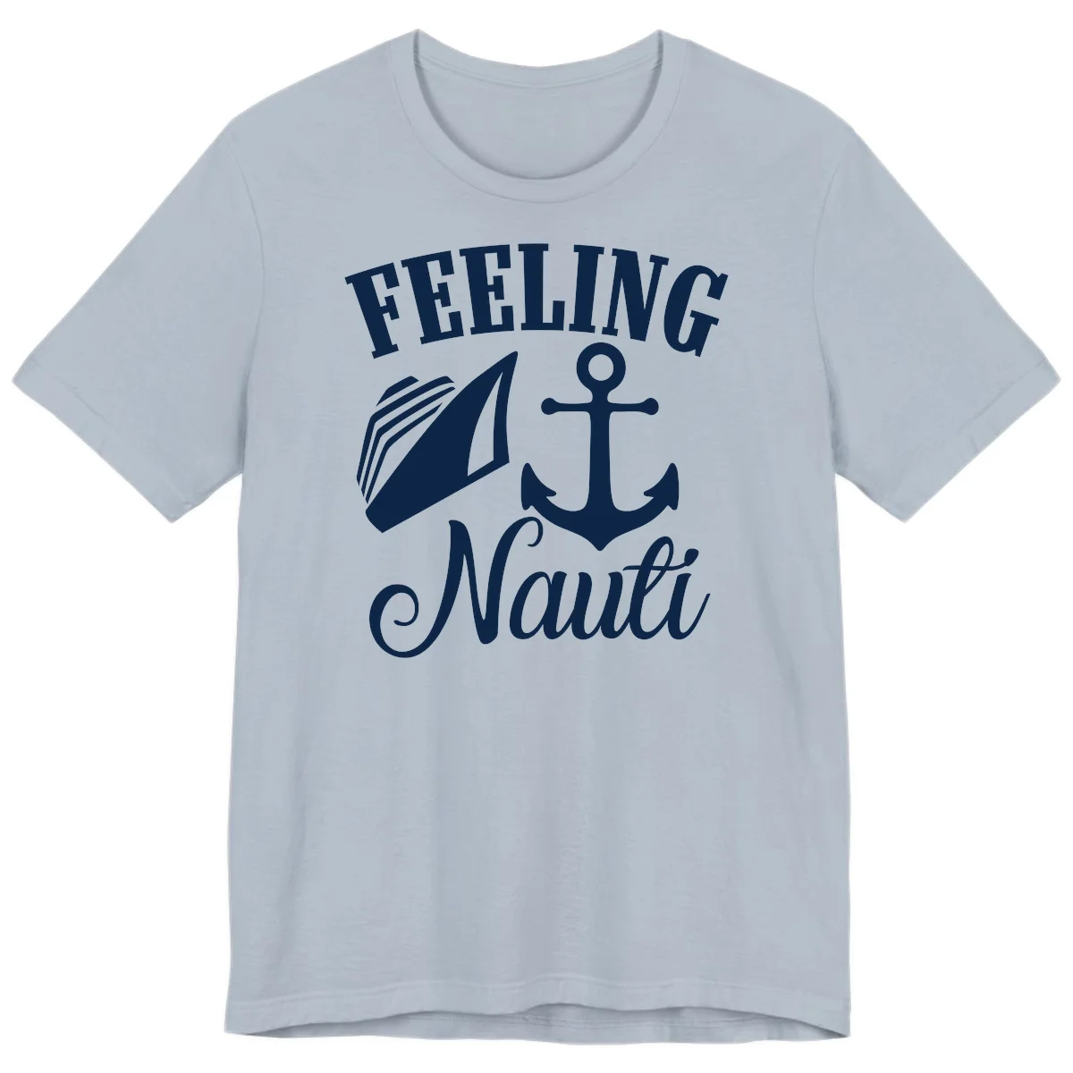 Feeling Nauti Anchor & Sailboat Premium T-Shirt in Light Blue